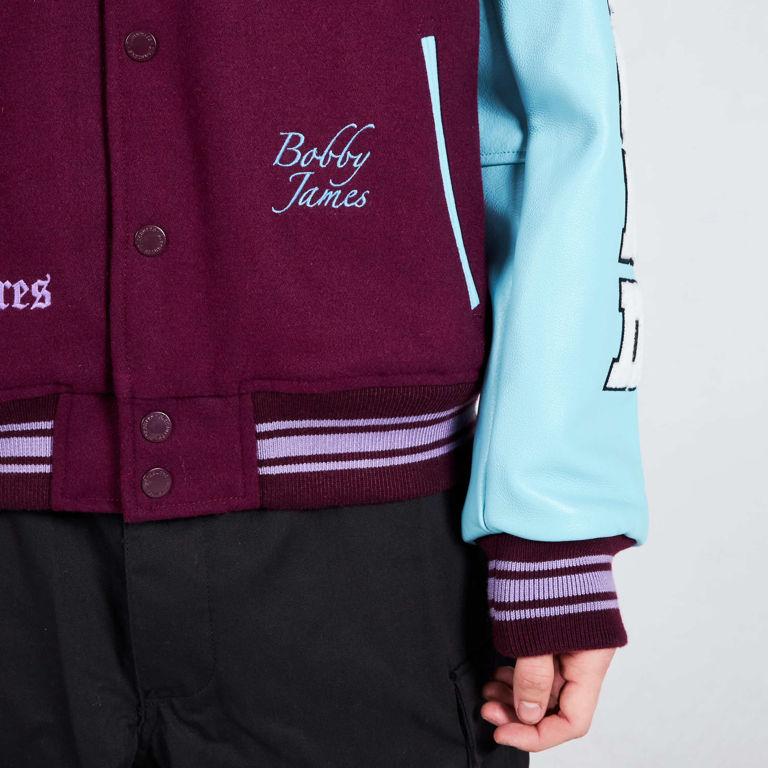 Pleasures NERD Varsity Jacket in Purple - Image 6