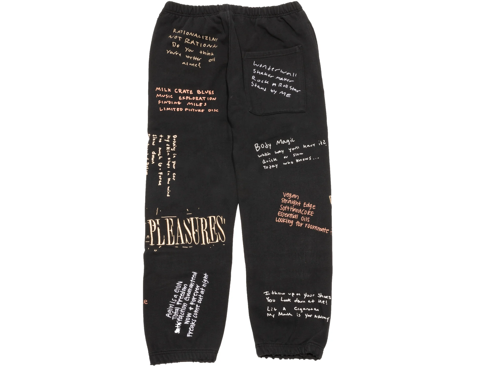 Pleasures Remote Sweatpants in Black - Image 2