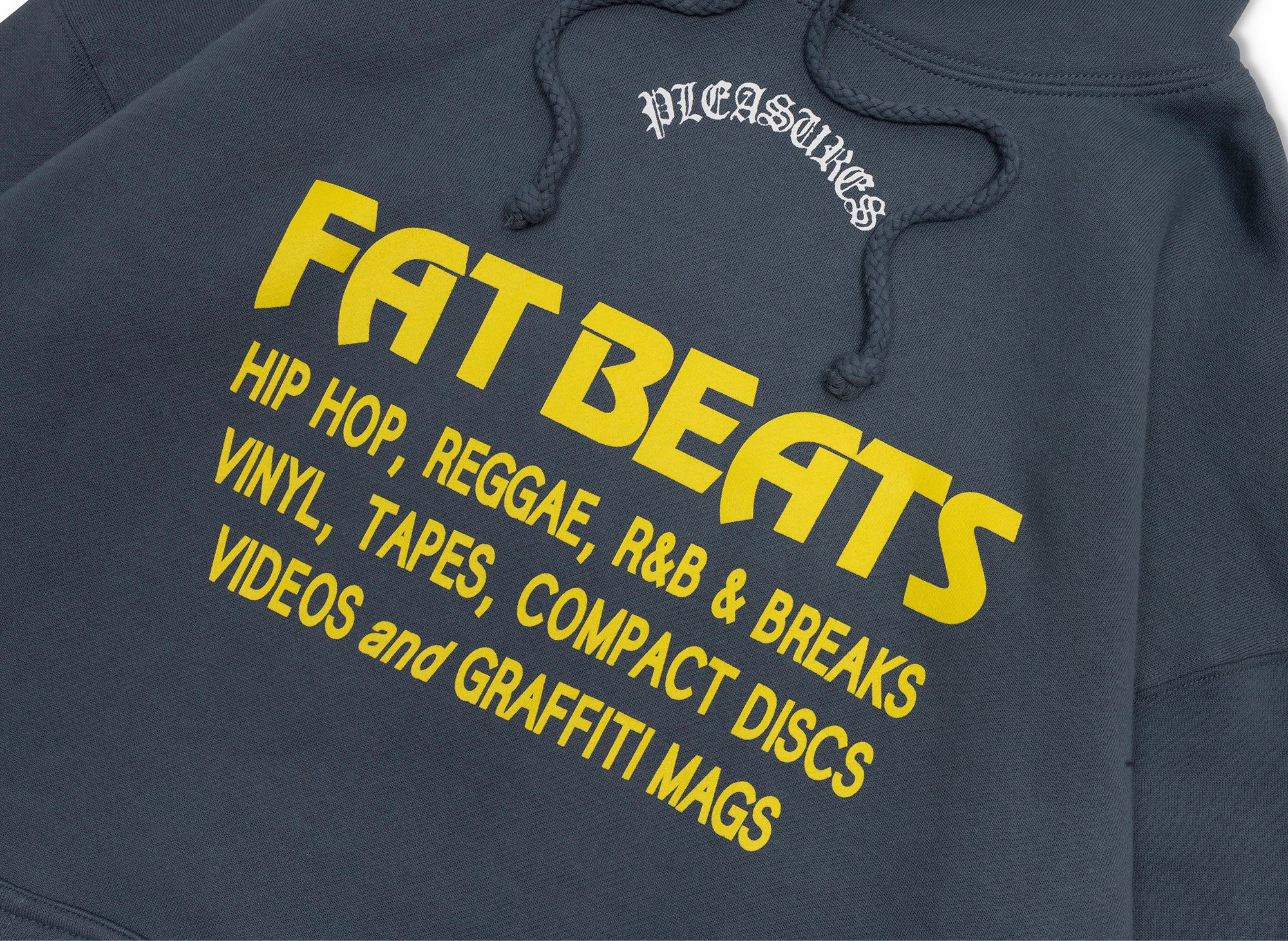 Pleasures x Fat Beats Sections Hoodie in Storm Blue - Image 2
