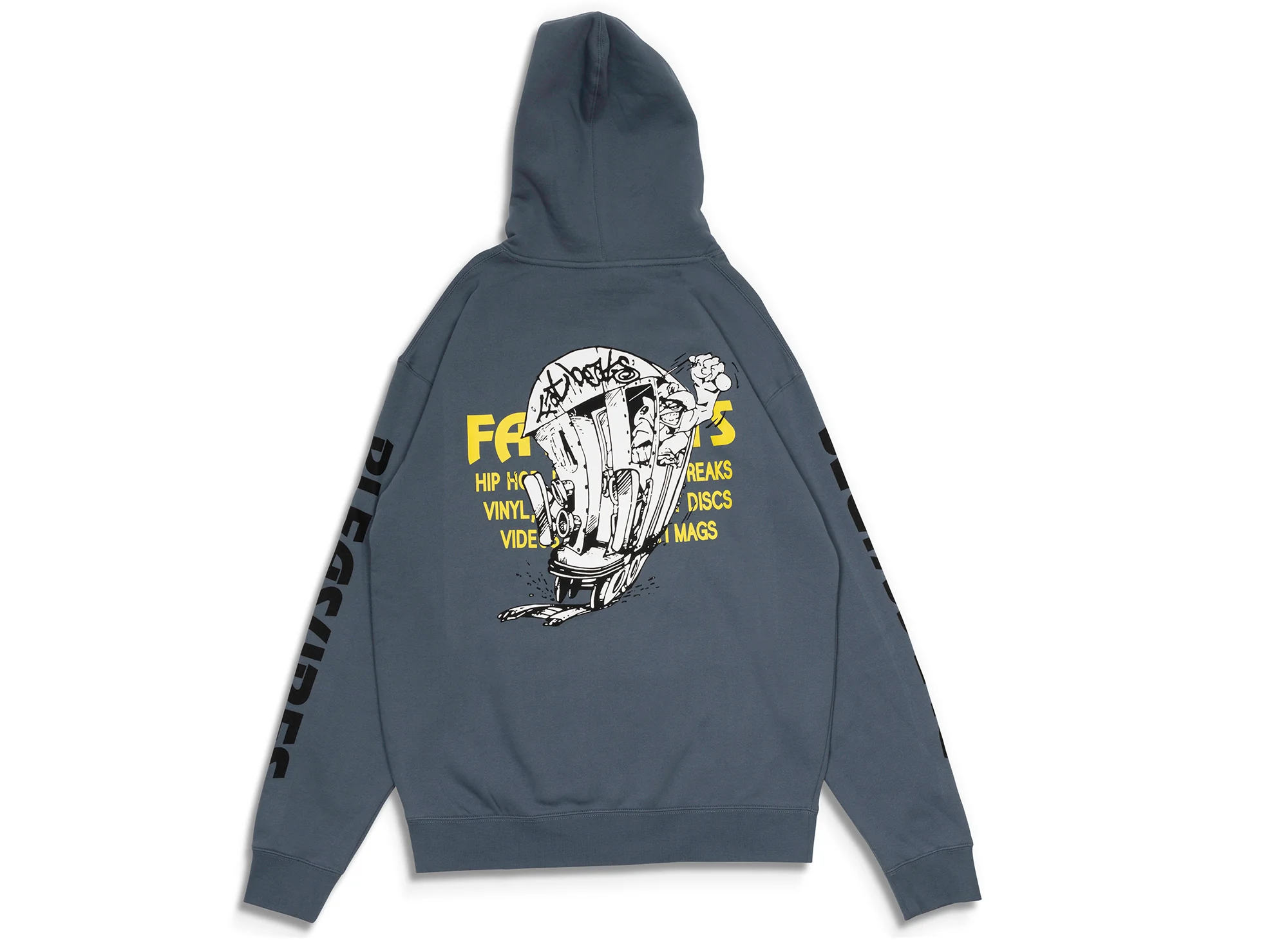 Pleasures x Fat Beats Sections Hoodie in Storm Blue - Image 3
