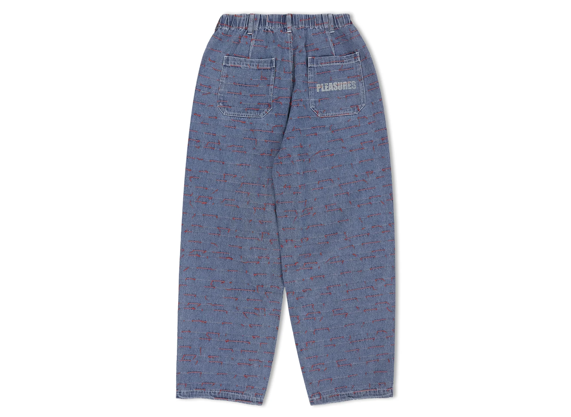 Pleasures Strokes Denim Parachute Pants in Indigo - Image 2