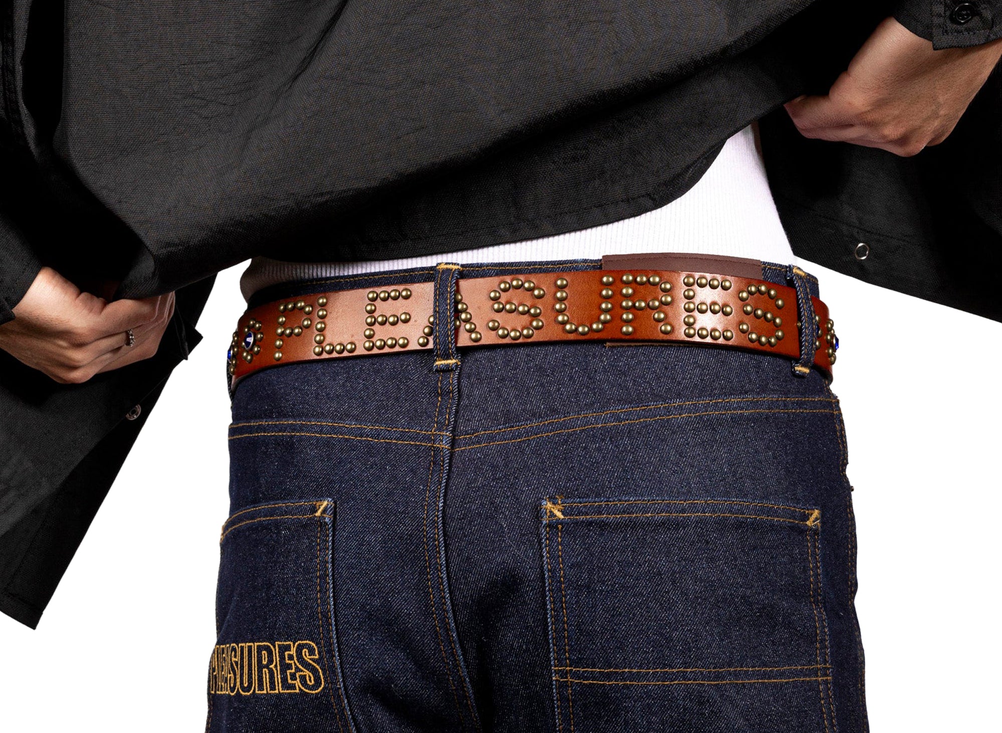 Pleasures Studded Belt in Brown - Image 5