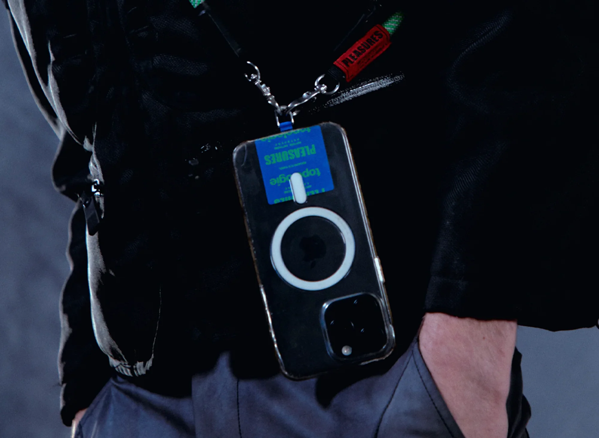 Pleasures x Topologie Phone Strap Adaptor Rope in Blue / Green - Image 3