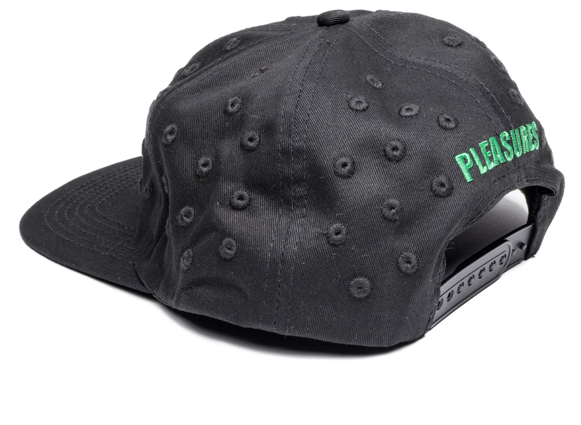 Pleasures Eyelet Snapback in Black - Image 2