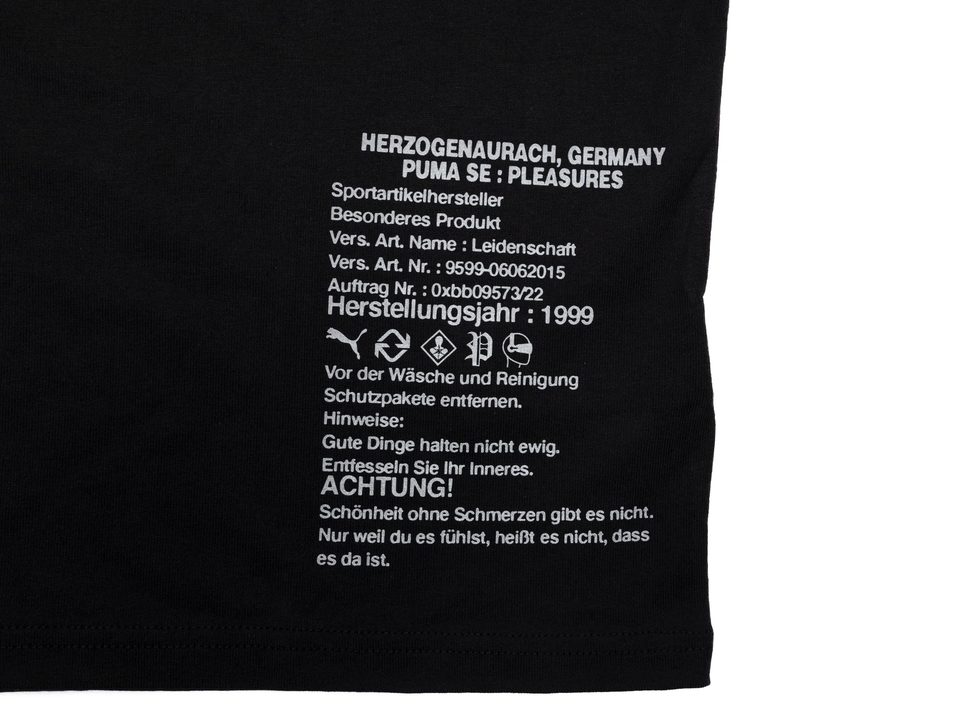 Puma x Pleasures Typo Tee in Black - Image 2