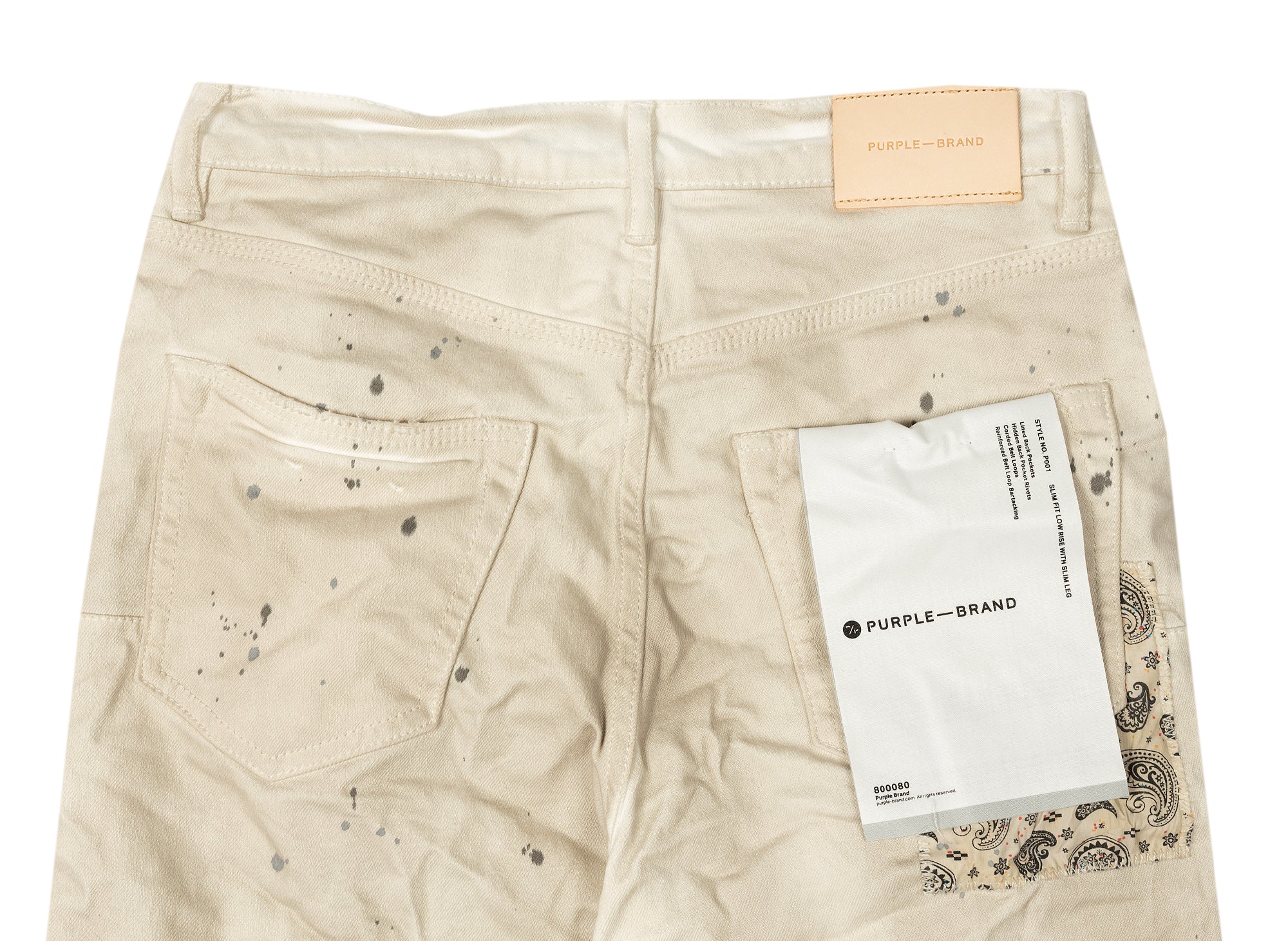 Purple Brand Bandana Print Patch Jeans in White - Image 3