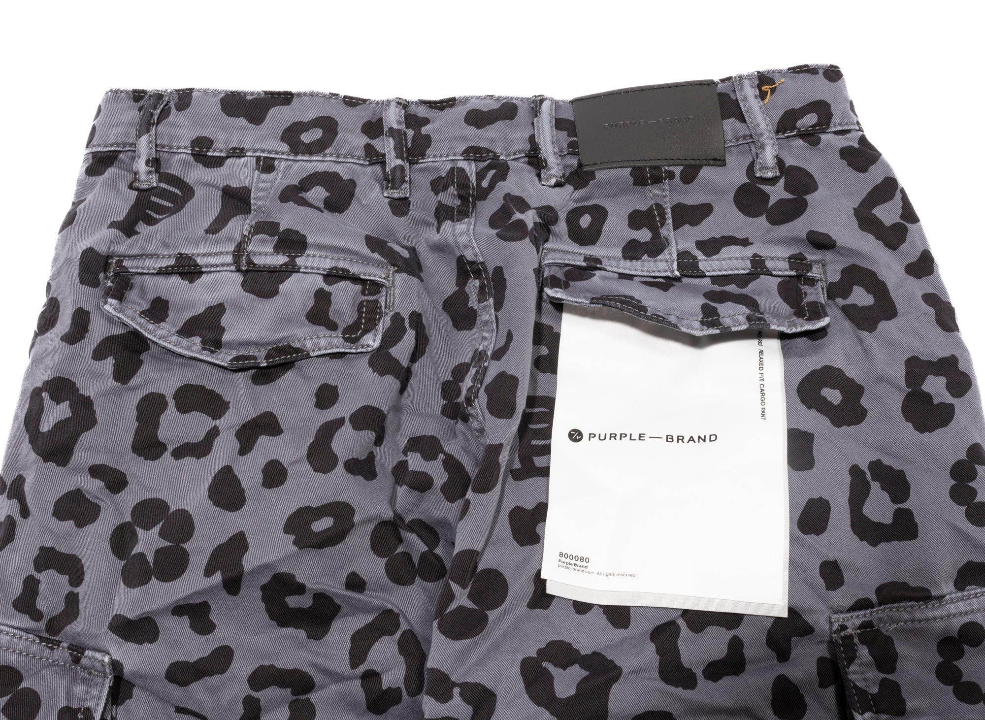 Purple Brand Black Monogram Leopard Print Cargo Pants - Image 3
