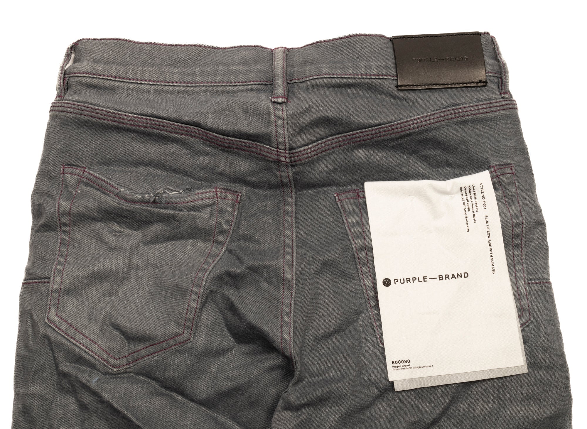 Purple Brand Contrast Stitch Jeans - Image 2