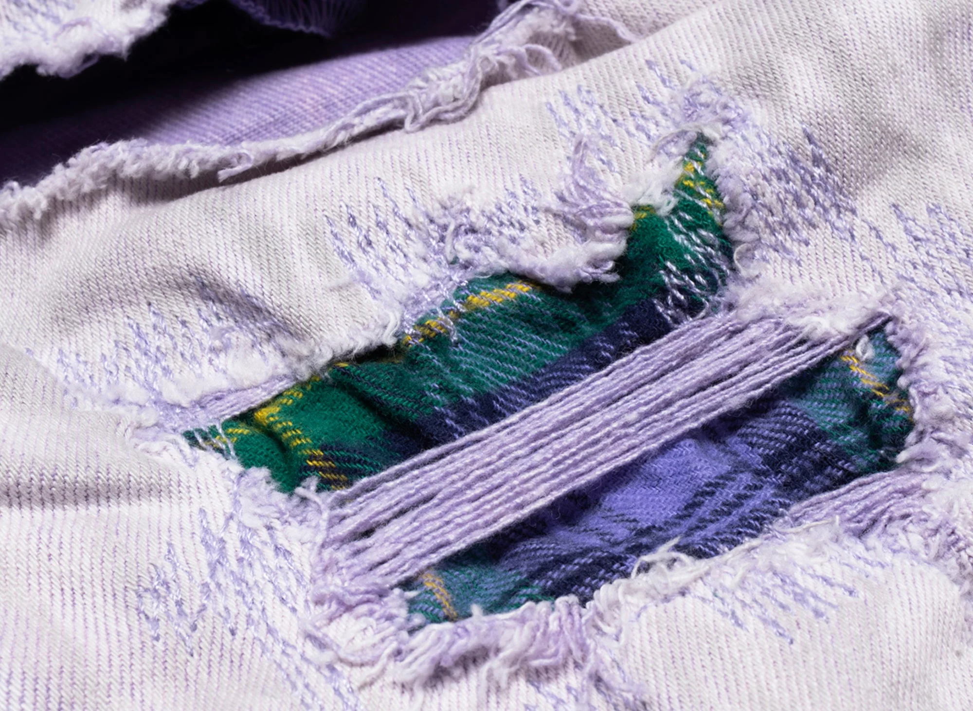 Purple Brand Heavy Repair Plaid Patch Jeans - Image 2