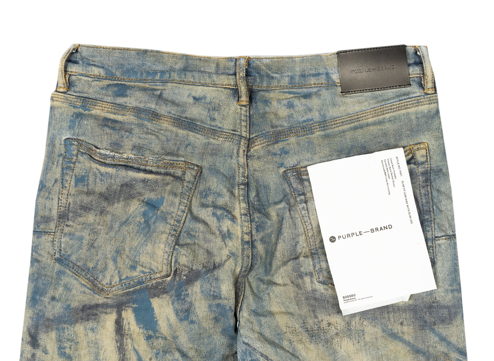 Purple Brand Indigo Brush Stroke Repair Jeans - Image 2