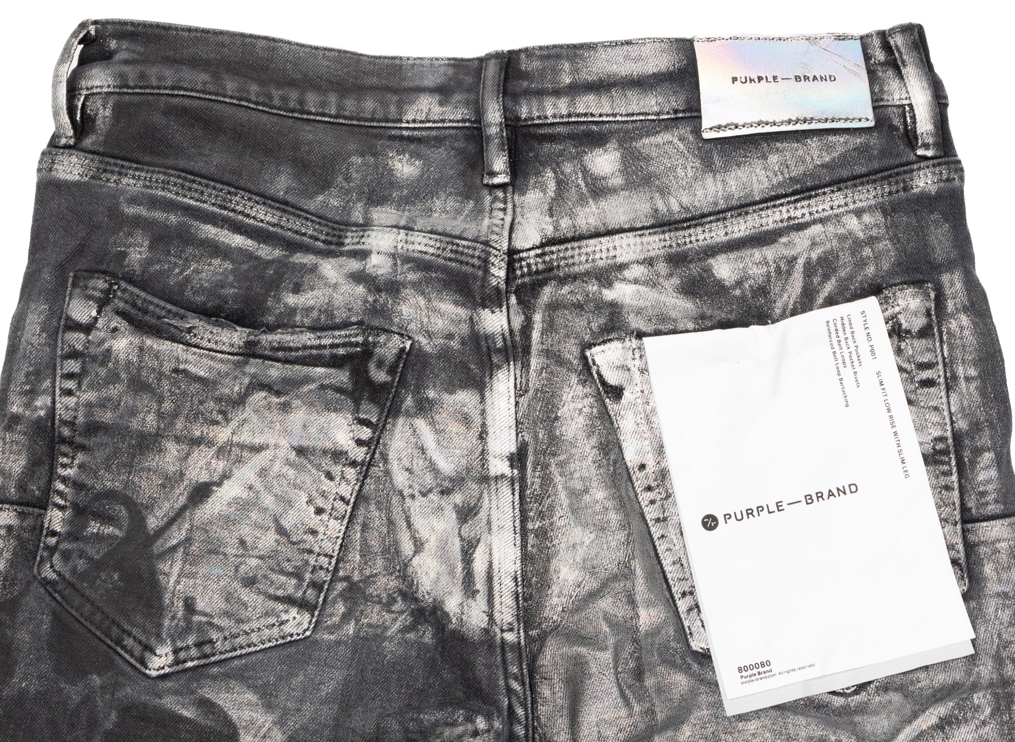 Purple Brand Washed Black Iridescent Pearl Jeans - Image 2
