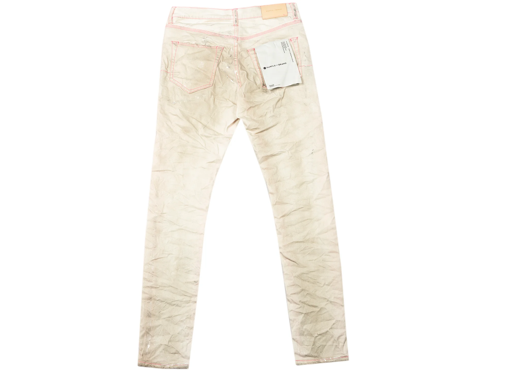 Purple Brand White Neon Stitch Jeans 'Pink' - Image 2