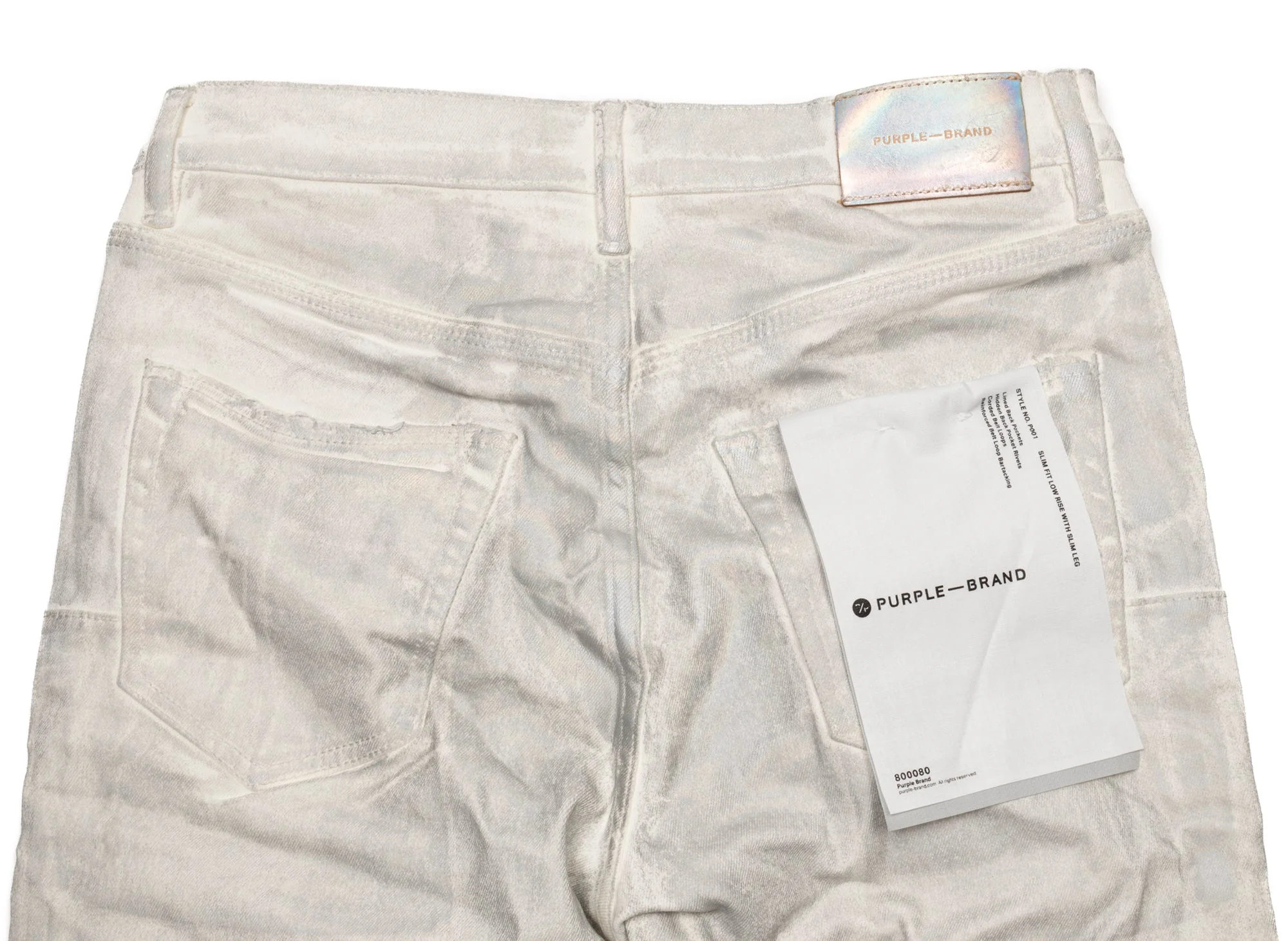 Purple Brand Worn Iridescent Pearl Jeans - Image 2