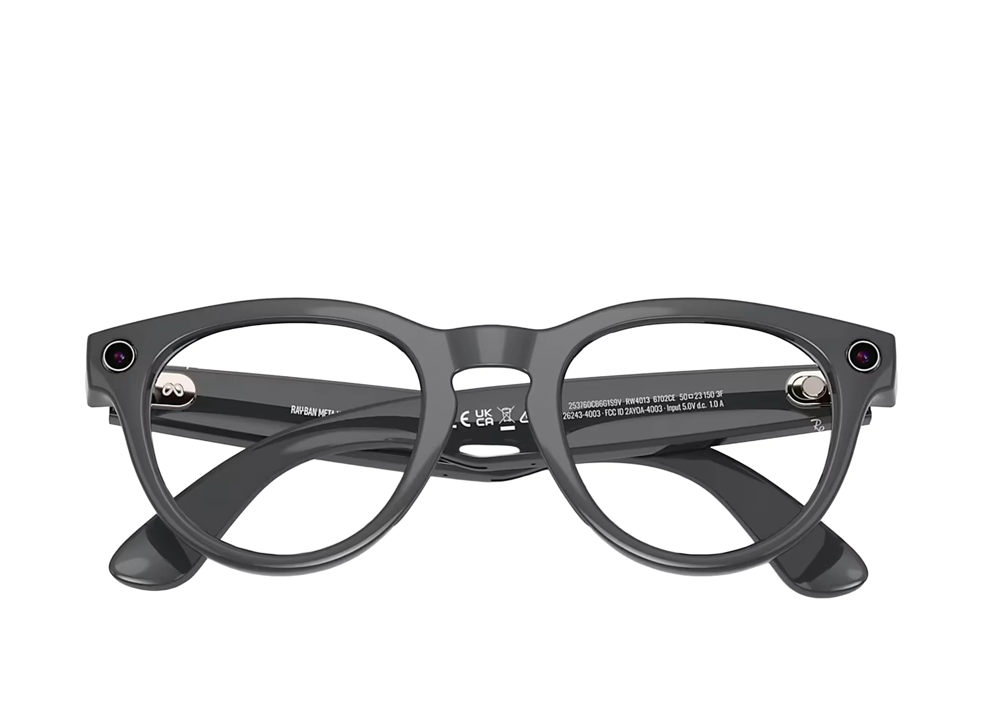 Ray-Ban Meta Headliner (Gen 2) Sunglasses in Shiny Asteroid Grey w/ Transitions Emerald Lenses - Image 2