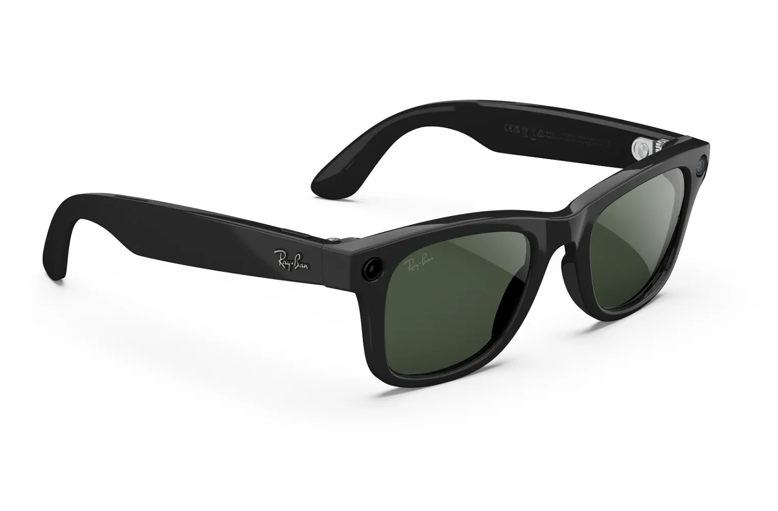 Ray-Ban Meta Wayfarer (Gen 2) Sunglasses in Shiny Black w/ Transitions Graph. Green Lenses - Image 2