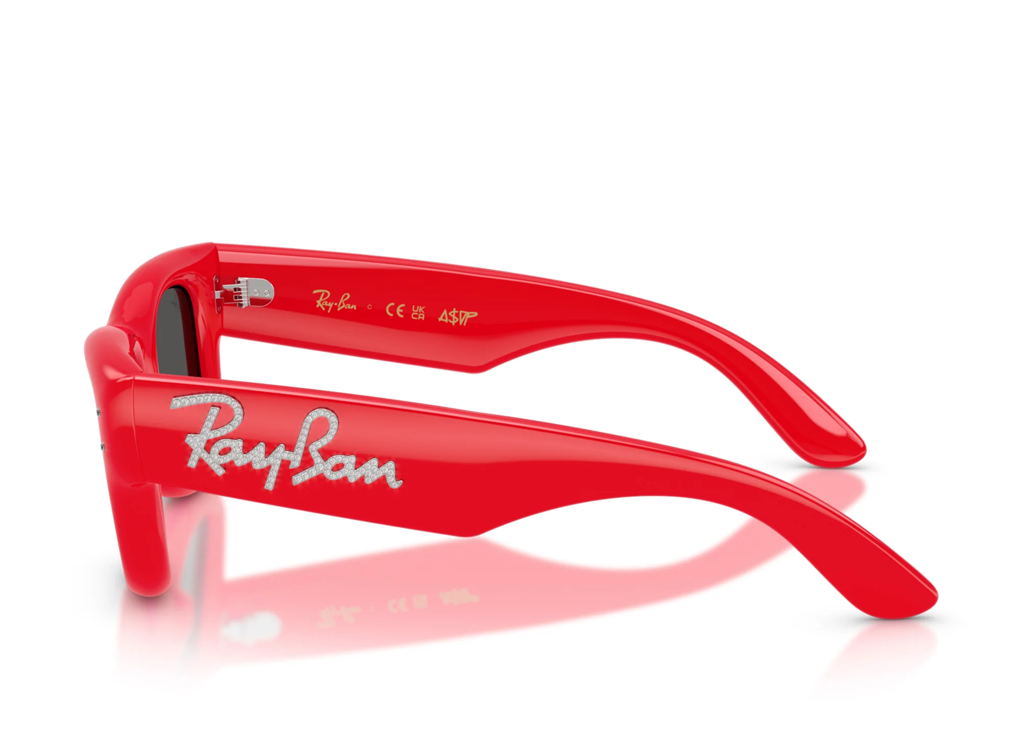 Ray Ban Wayfarer Puffer Red with Strass W/ Dark Grey Lenses - Image 8