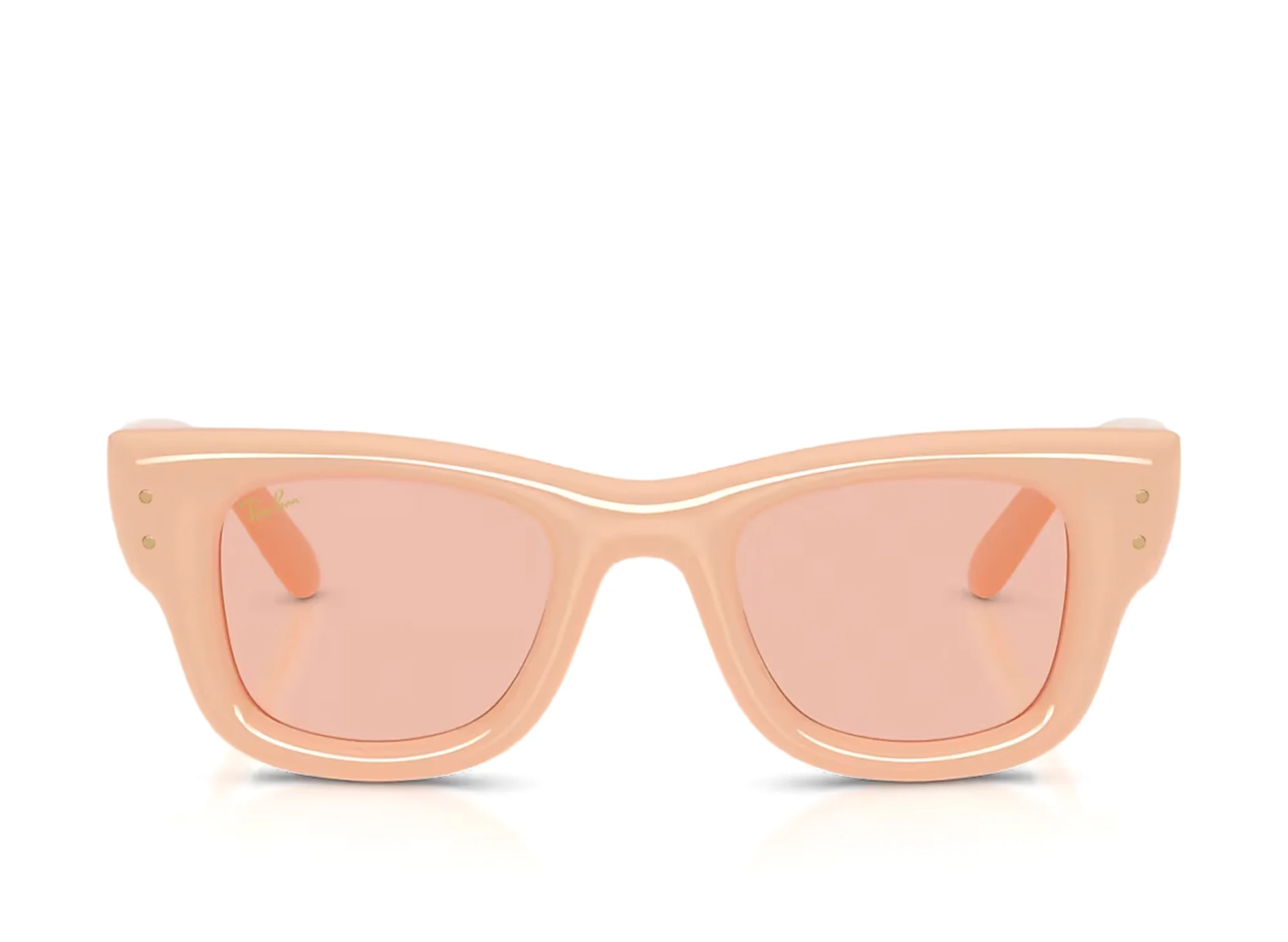 Ray Ban Wayfarer Puffer Solid Nude with Dark Pink Lenses - Image 2