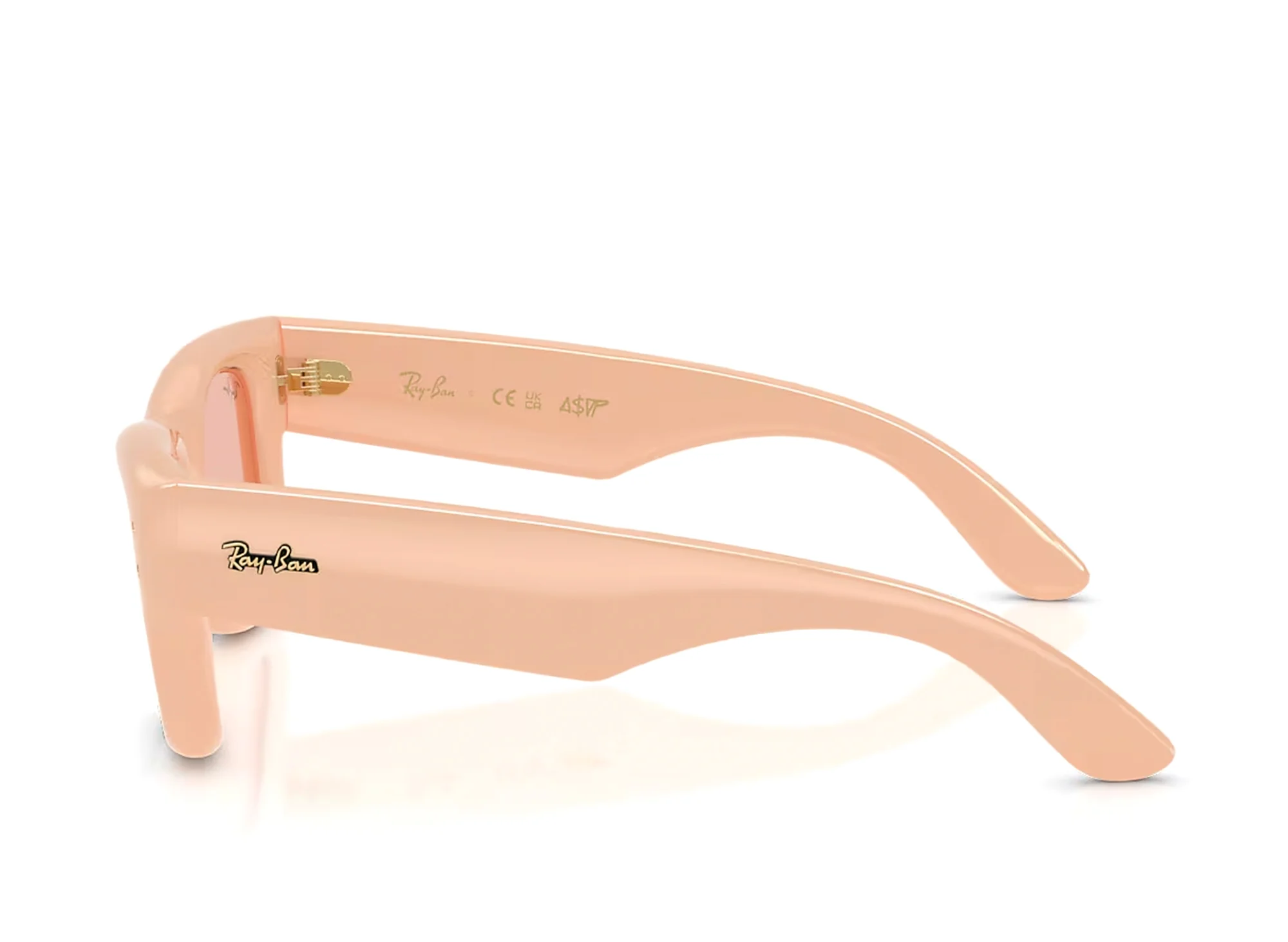 Ray Ban Wayfarer Puffer Solid Nude with Dark Pink Lenses - Image 3