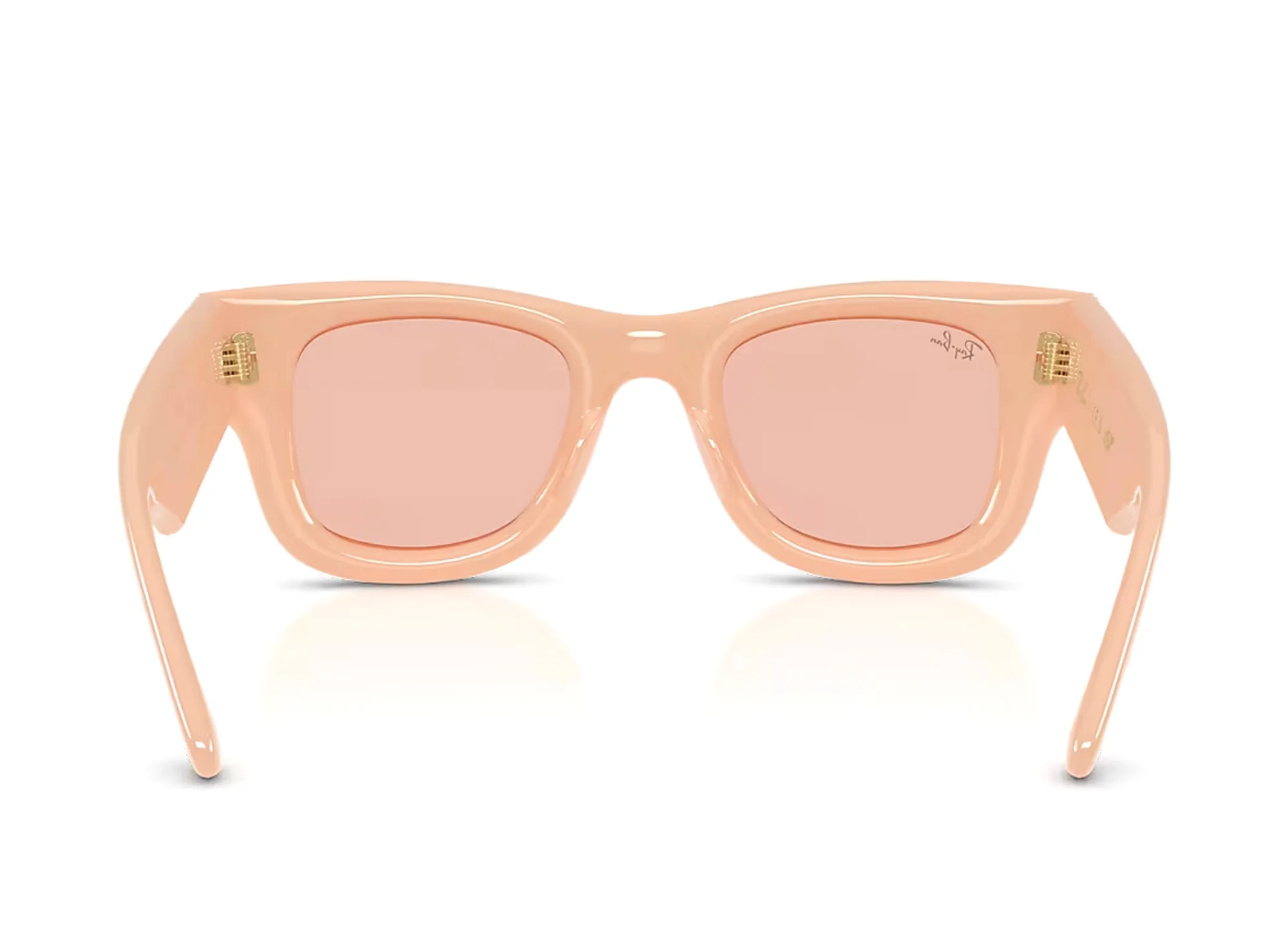 Ray Ban Wayfarer Puffer Solid Nude with Dark Pink Lenses - Image 4