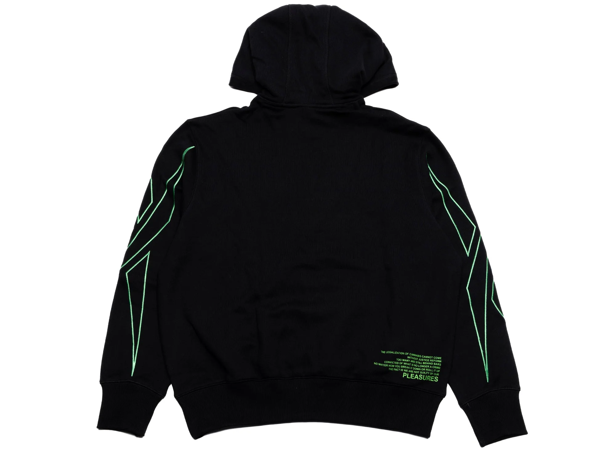 Reebok x Pleasures Hoodie in Black 'Not Guilty' - Image 3