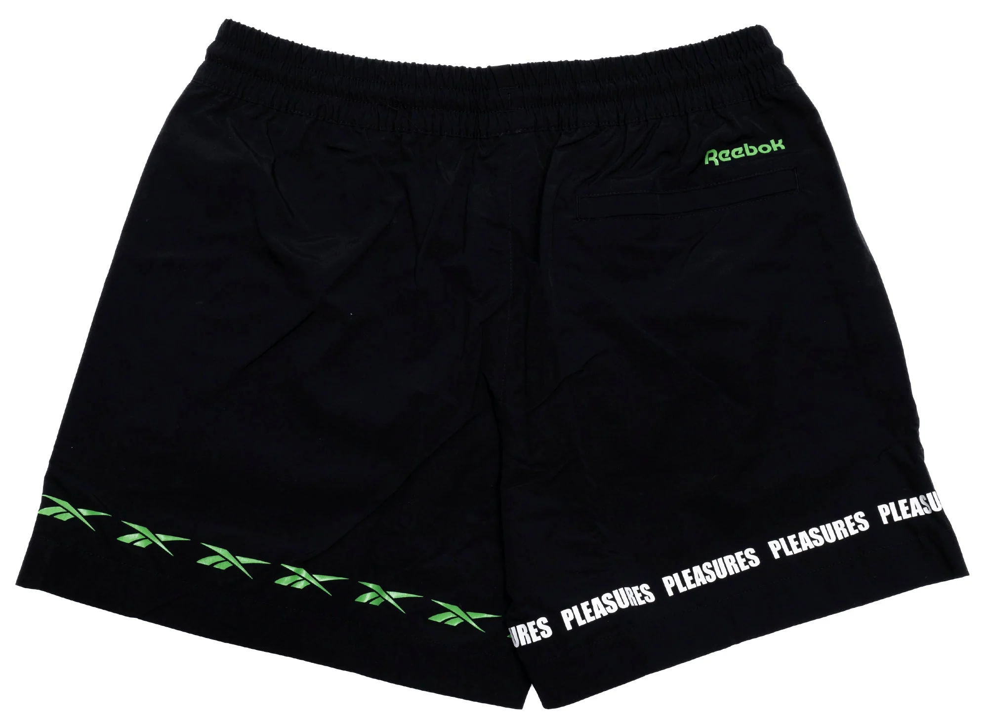 Reebok x Pleasures Shorts in Black 'Not Guilty' - Image 2