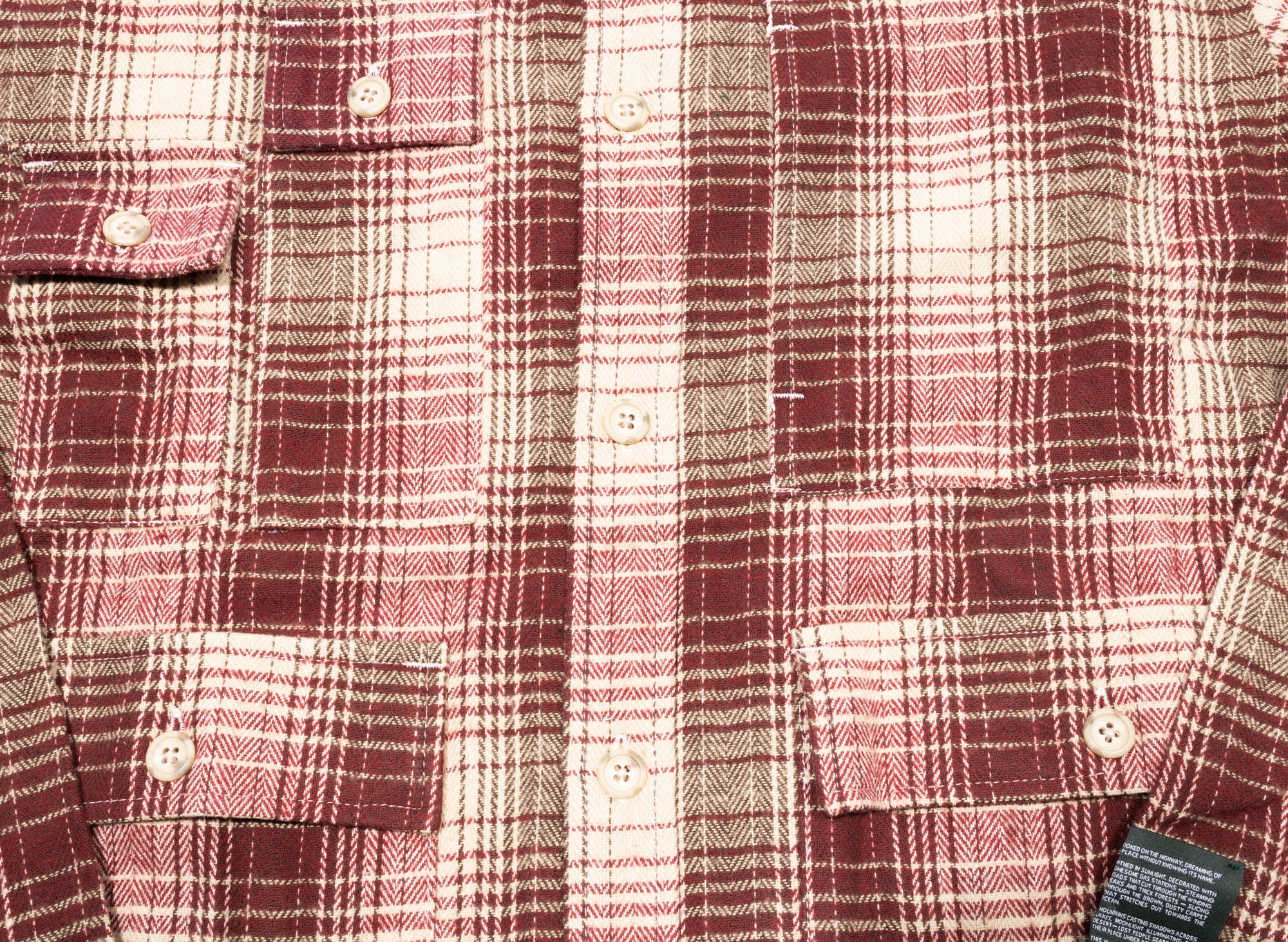 Reese Cooper Cargo Pocket Flannel Shirt in Red - Image 3