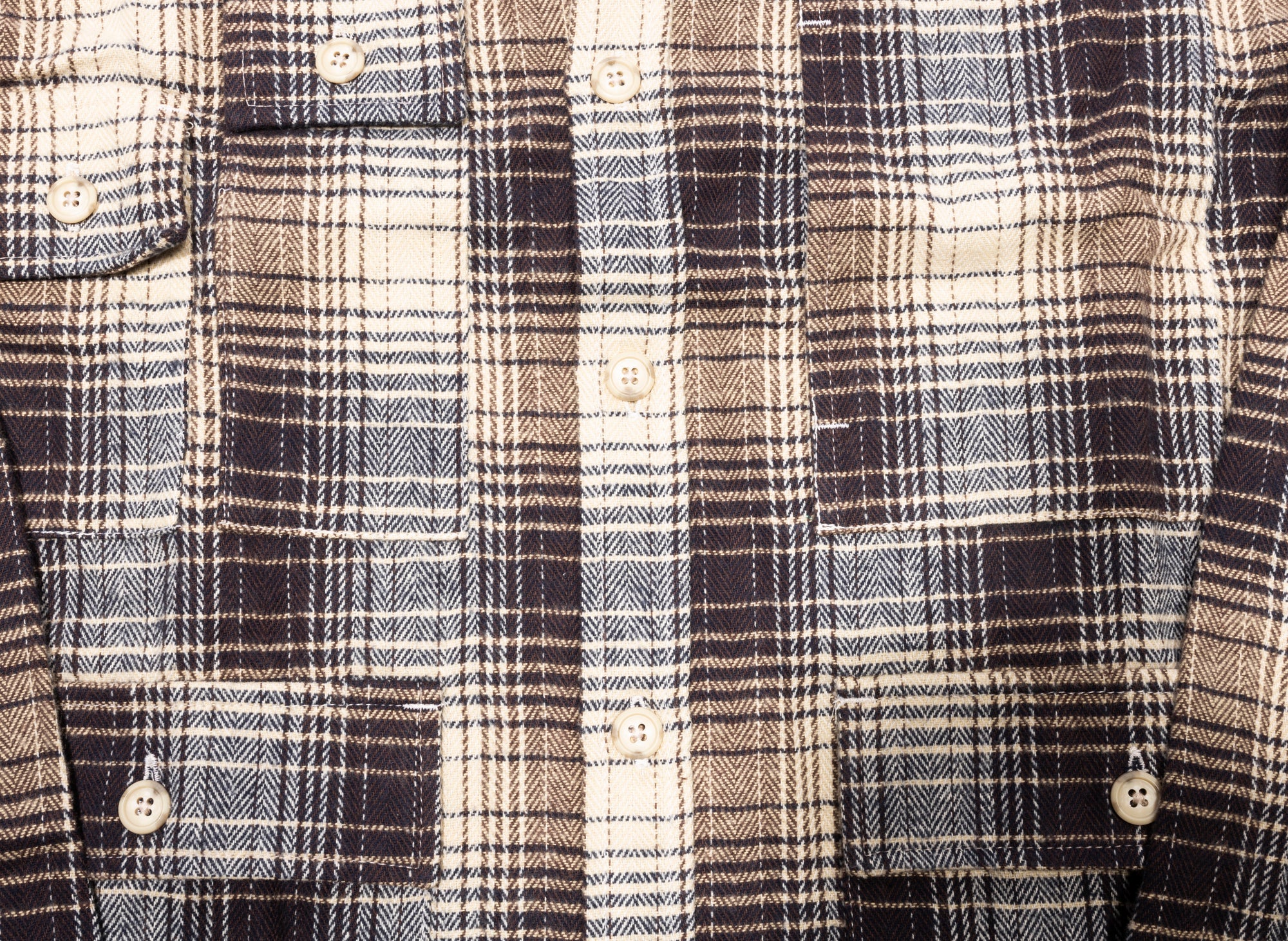 Reese Cooper Cargo Pocket Flannel Shirt in Blue - Image 3