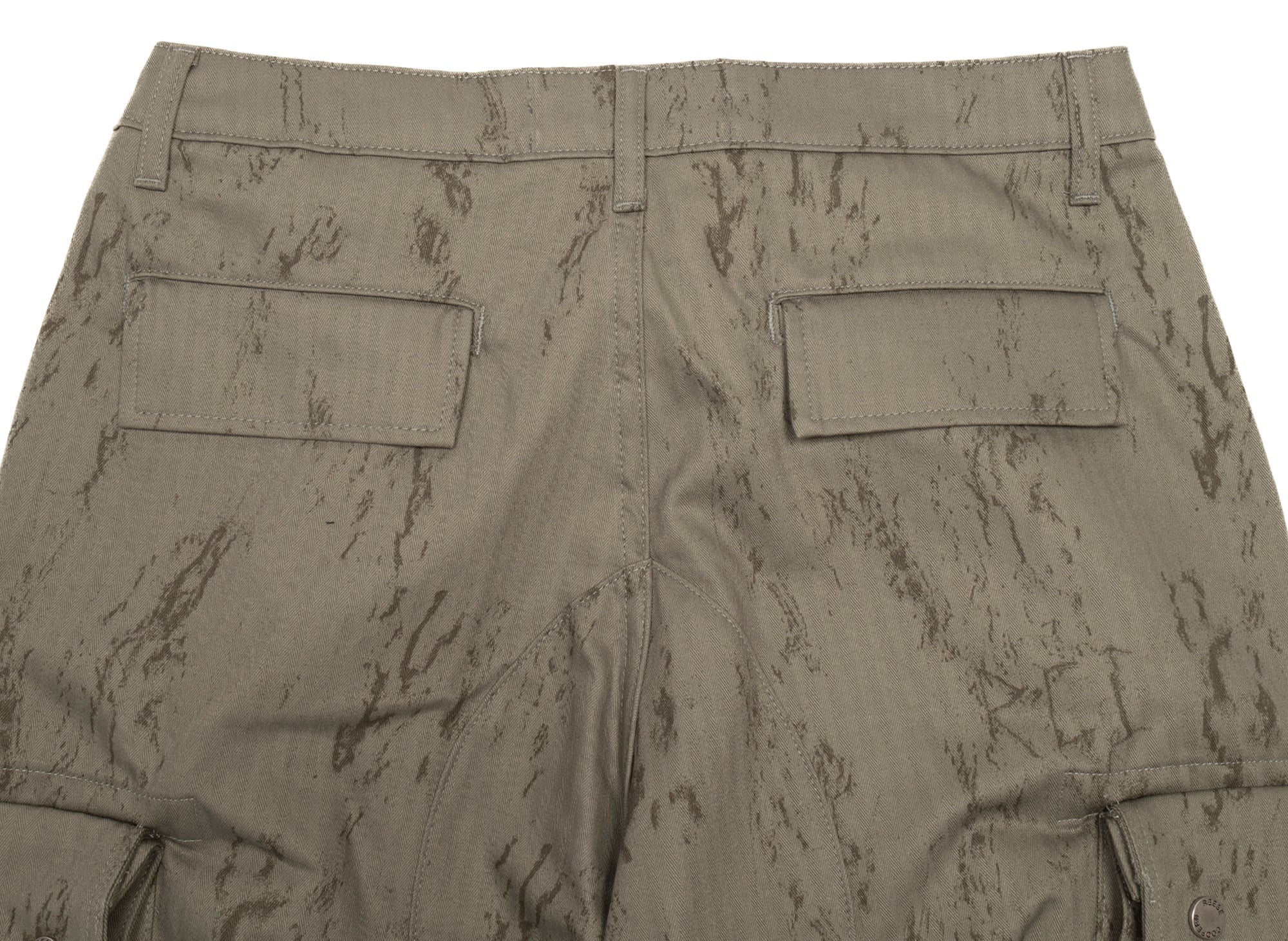 Reese Cooper Cotton Herringbone Cargo Pants in Sage Camo - Image 2