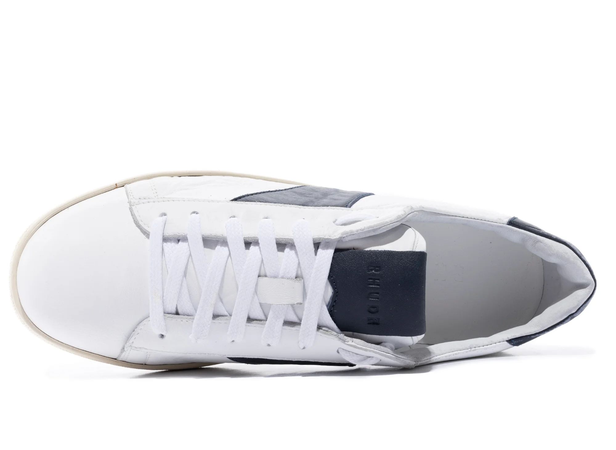 Rhude Court Shoe in White and Navy - Image 4