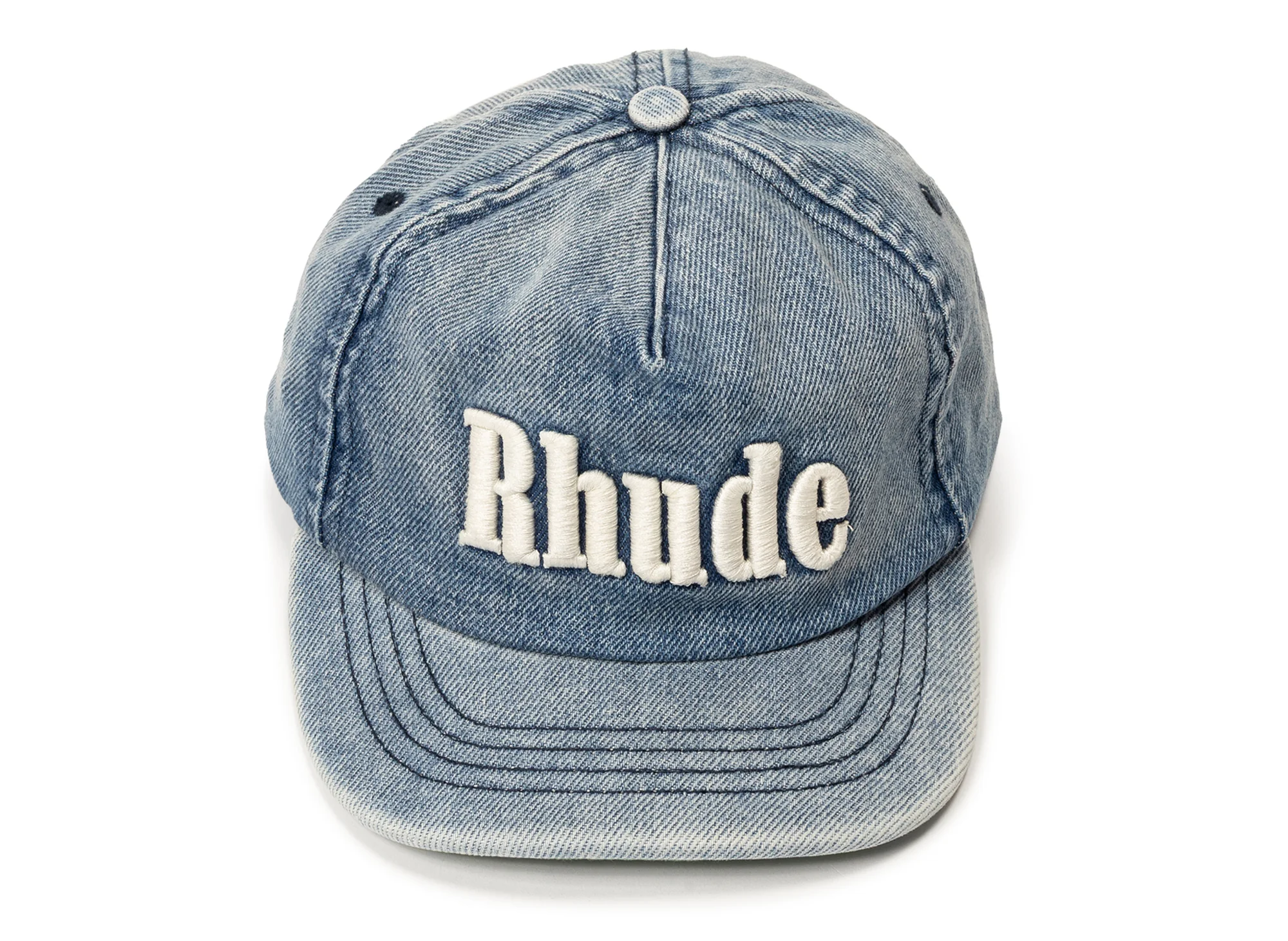 Rhude Logo Denim Hat in Oxford Indigo