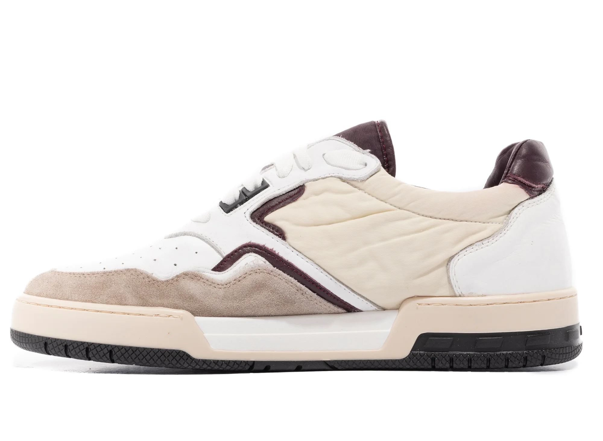 Rhude Racing Sneaker in White / Maroon / Beige - Image 3