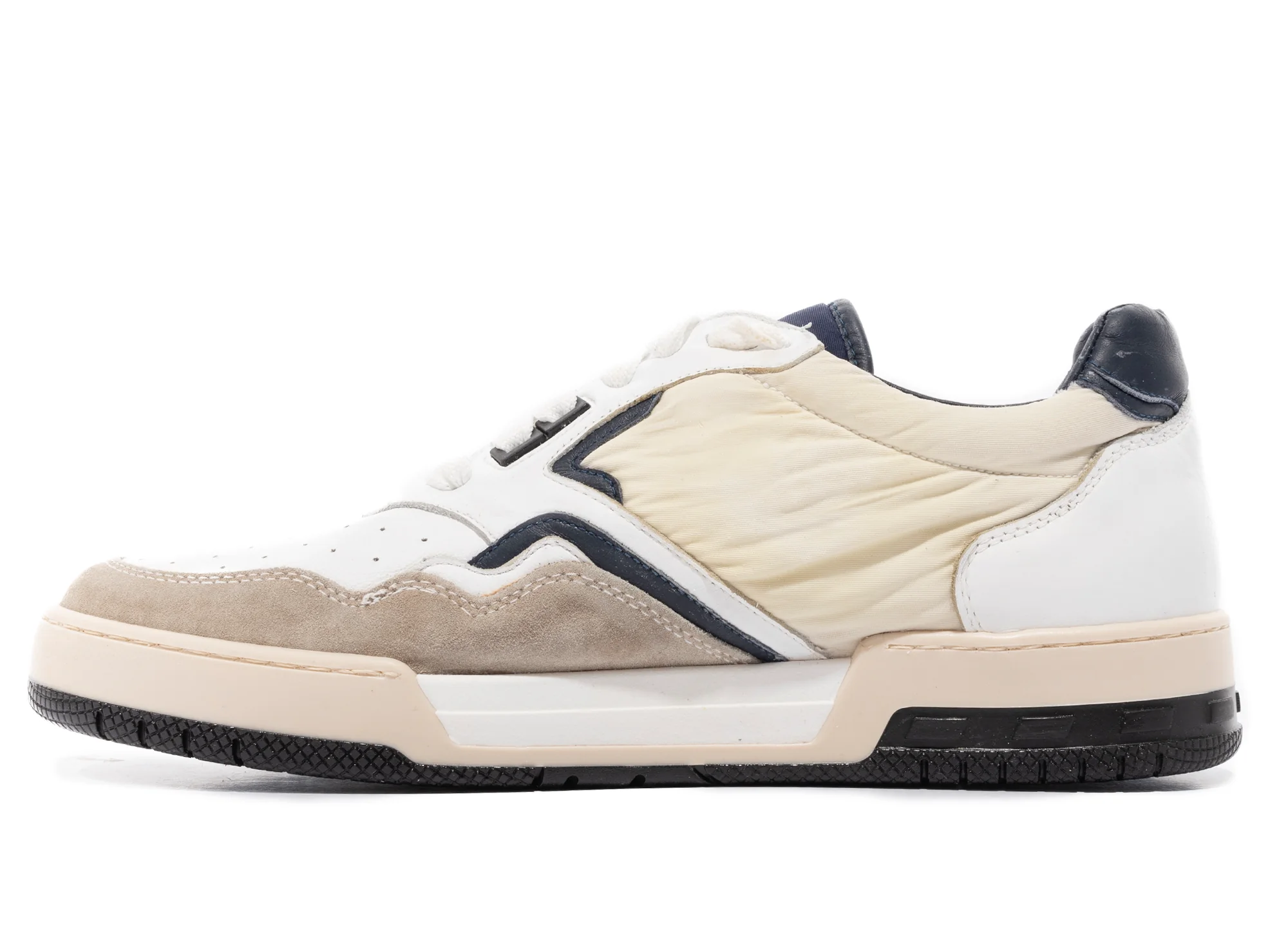 Rhude Racing Sneaker in White / Navy / Beige - Image 3