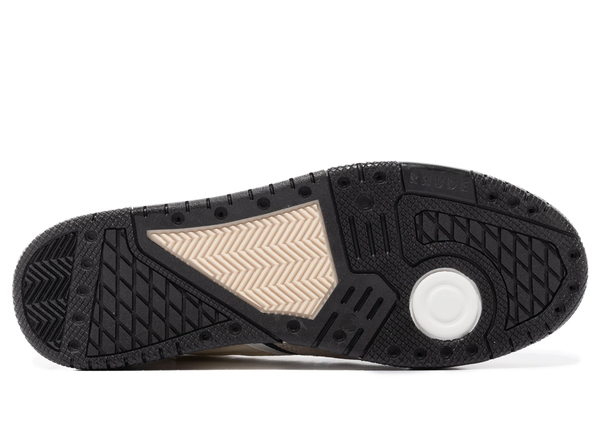 Rhude Racing Sneaker in White / Navy / Beige - Image 5