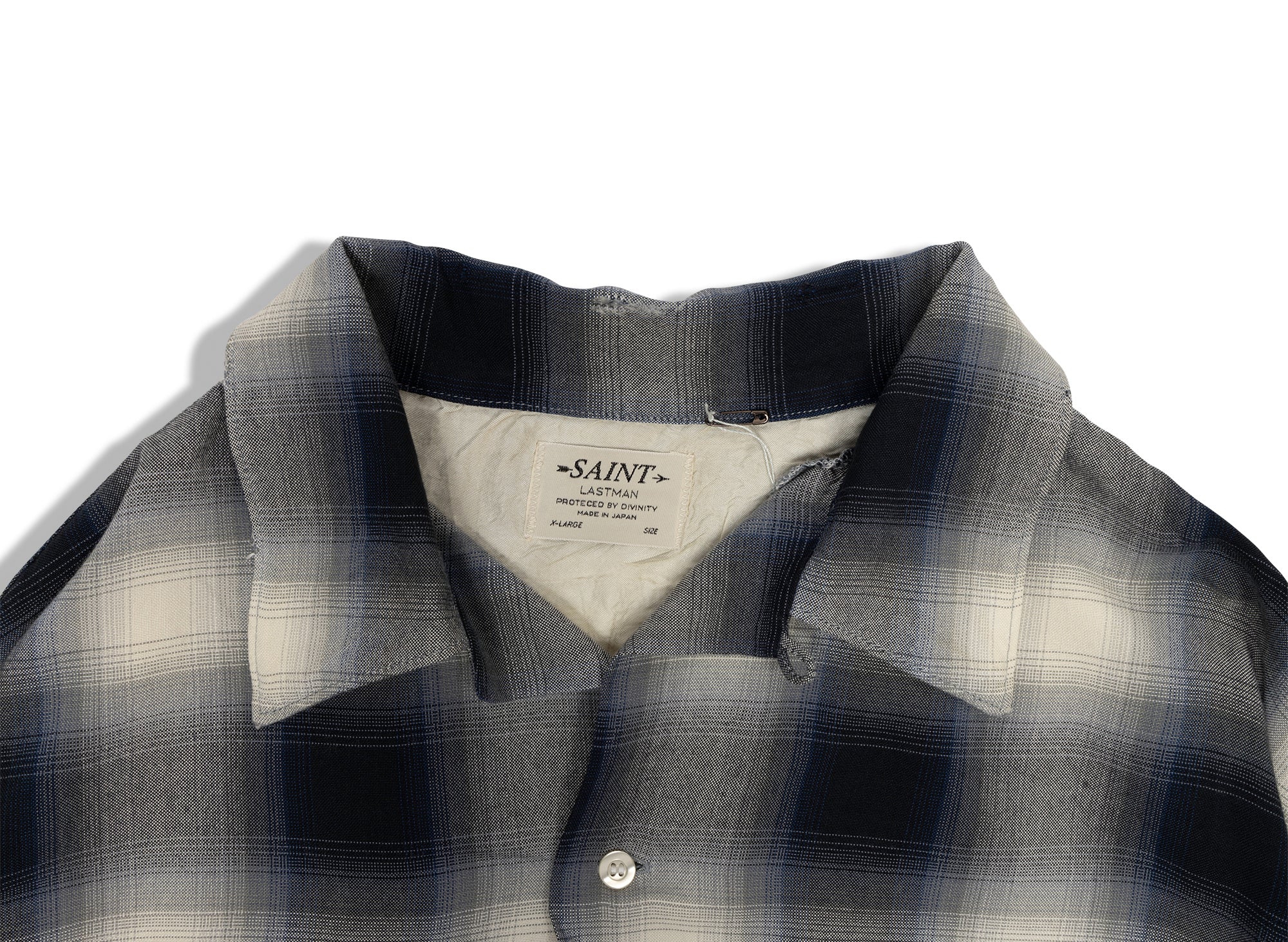 Saint Michael Check Shirt in Navy - Image 2