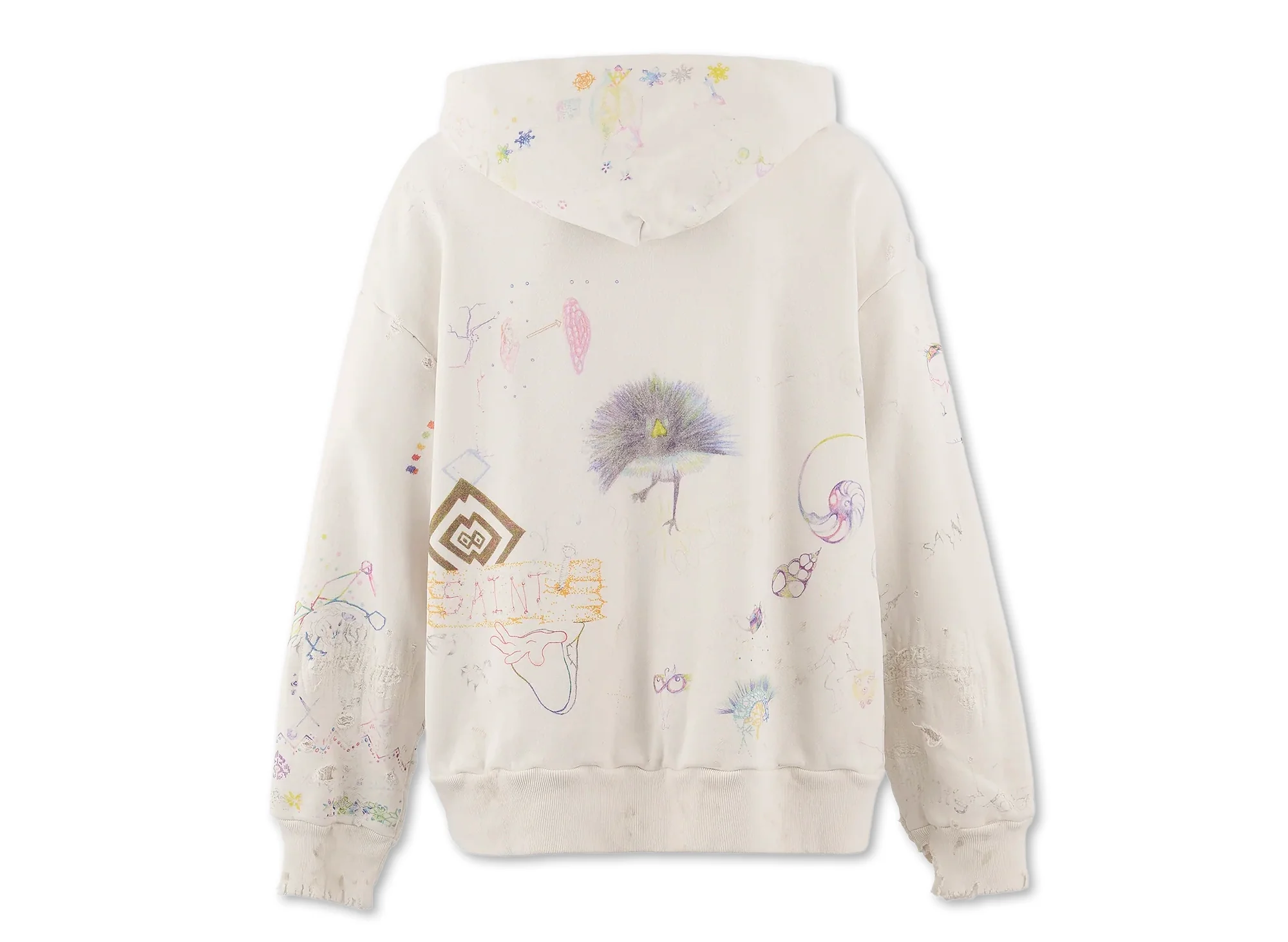 Saint Michael 'Coco Double Face' Hoodie in White - Image 2