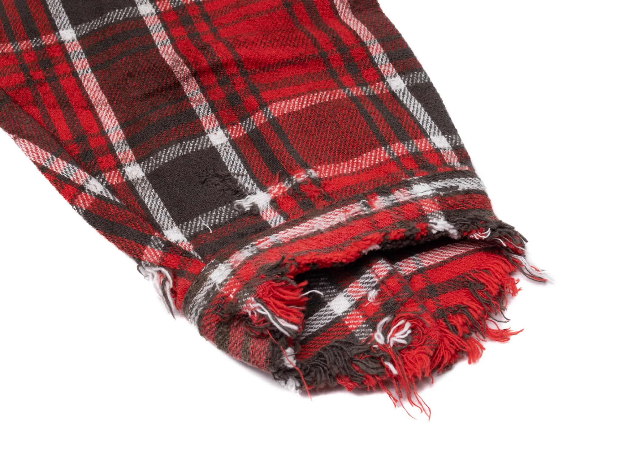 Saint Michael Flannel Shirt in Red/Grey - Image 3