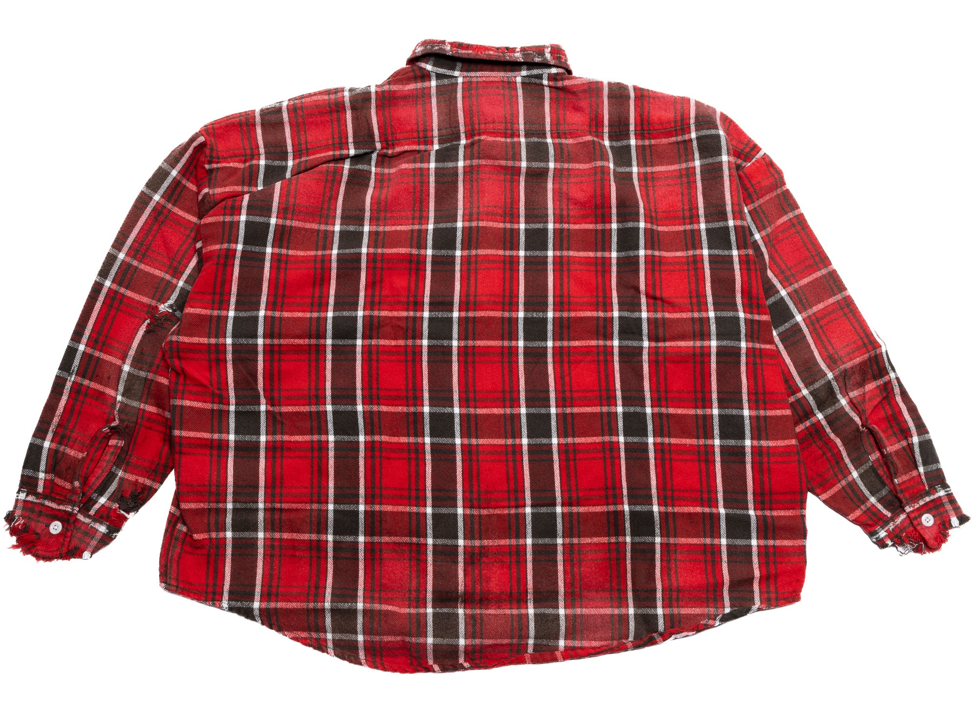 Saint Michael Flannel Shirt in Red/Grey - Image 4