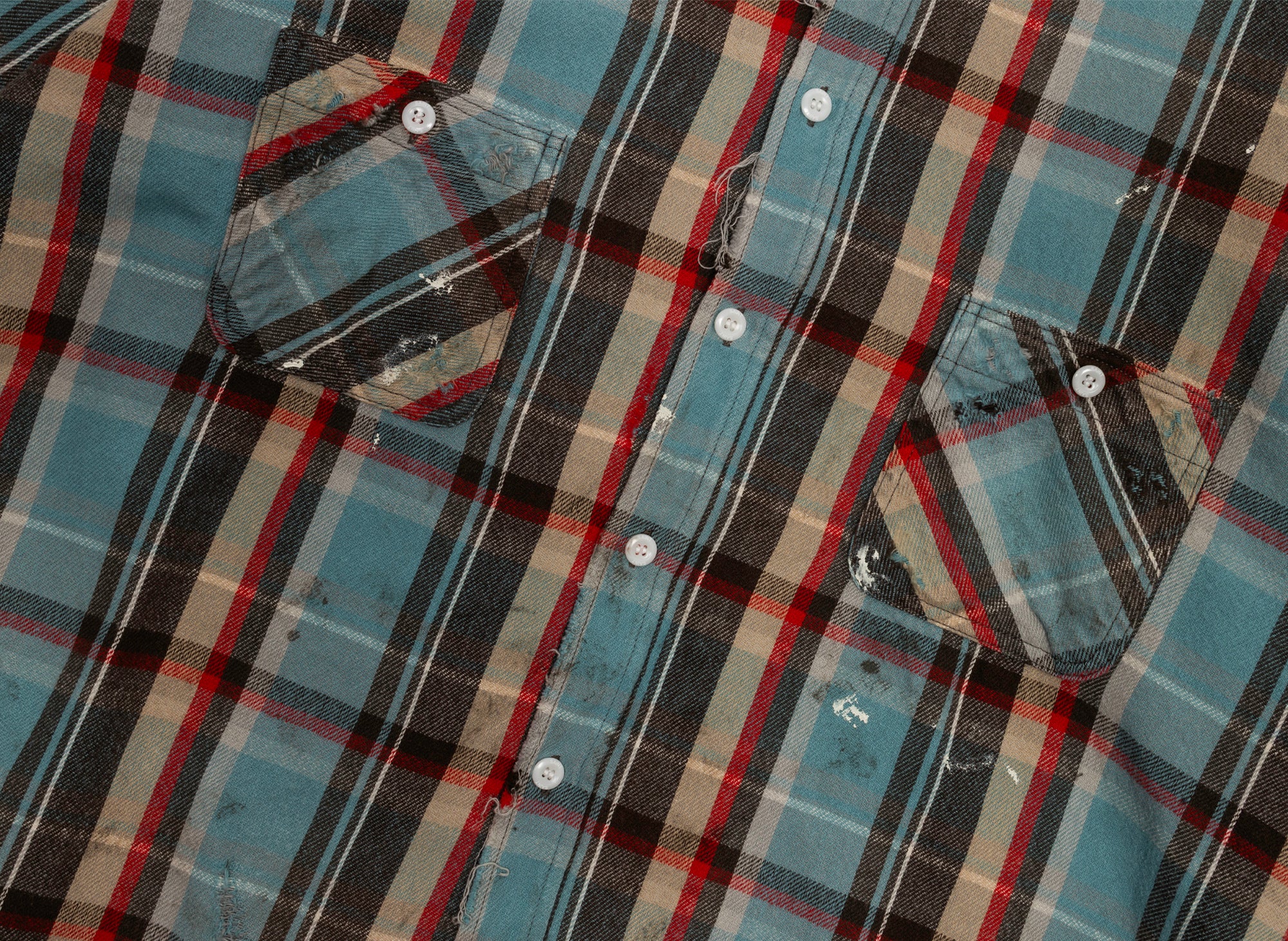 Saint Michael Flannel Shirt in Blue - Image 2