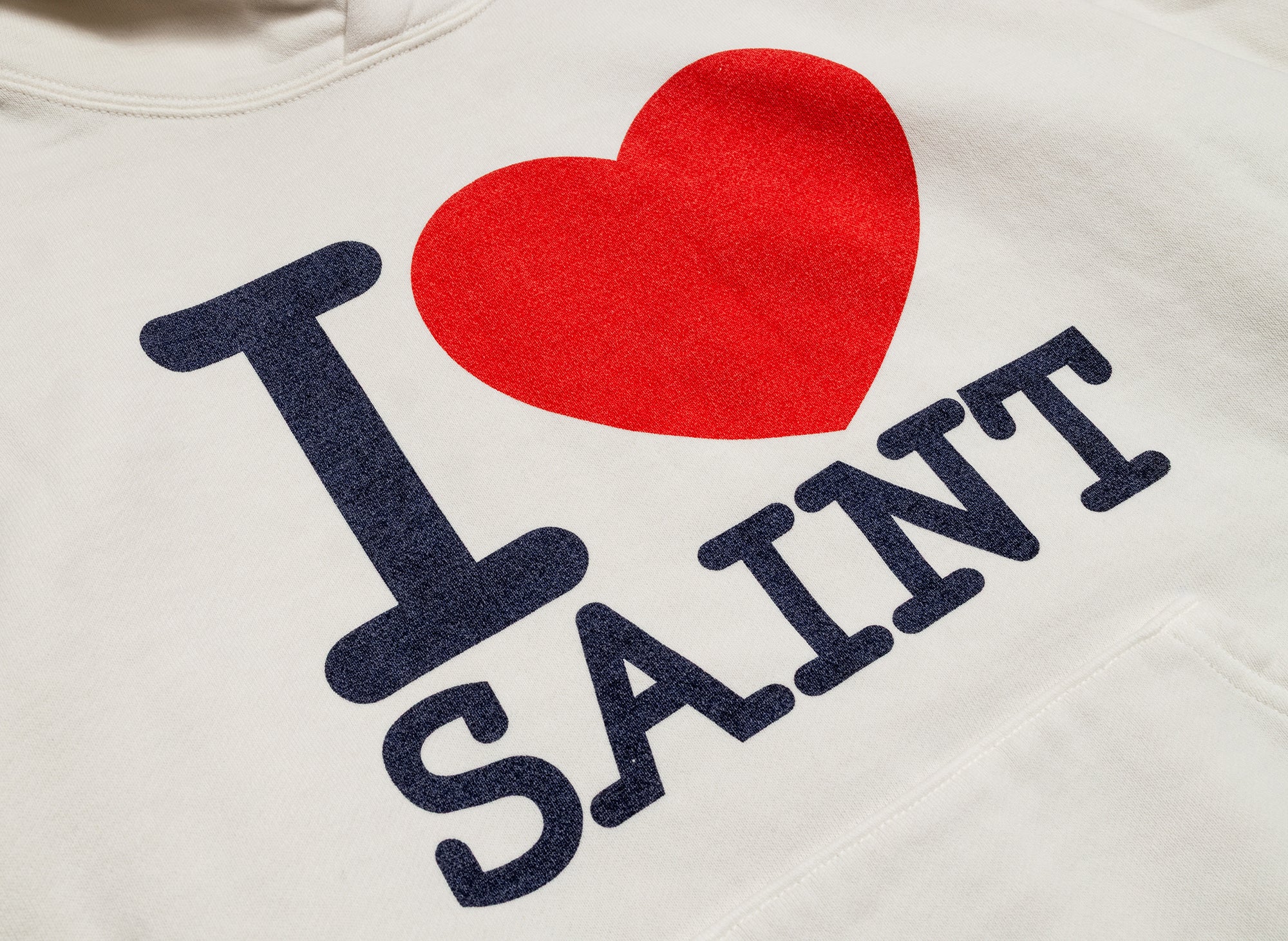 Saint Michael 'I Love Saint' Hoodie in White - Image 2
