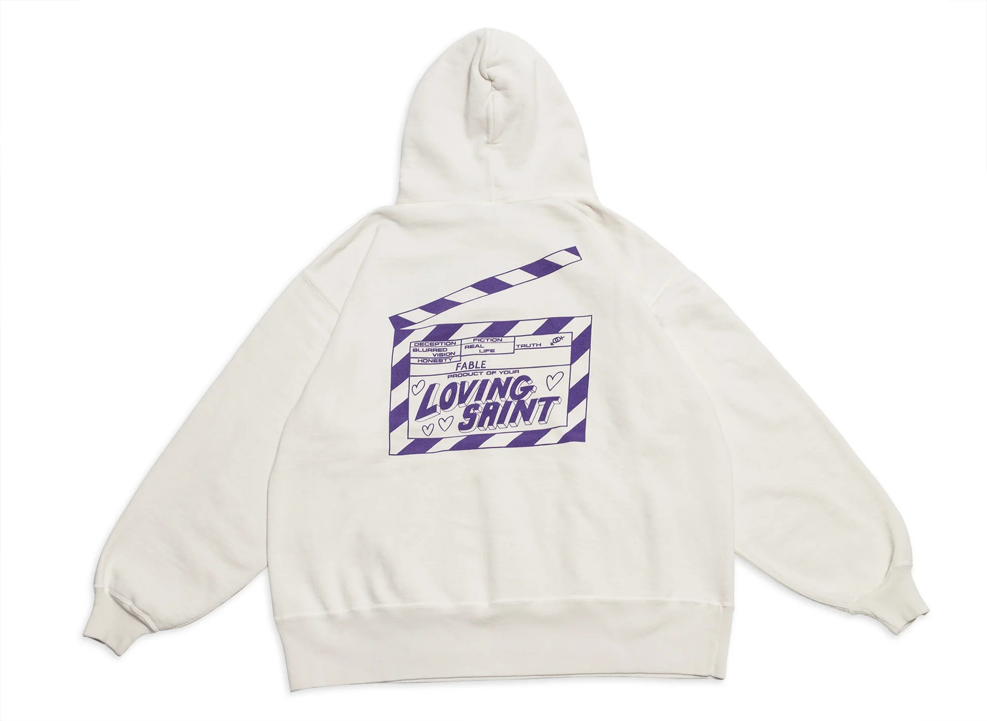 Saint Michael 'I Love Saint' Hoodie in White - Image 3