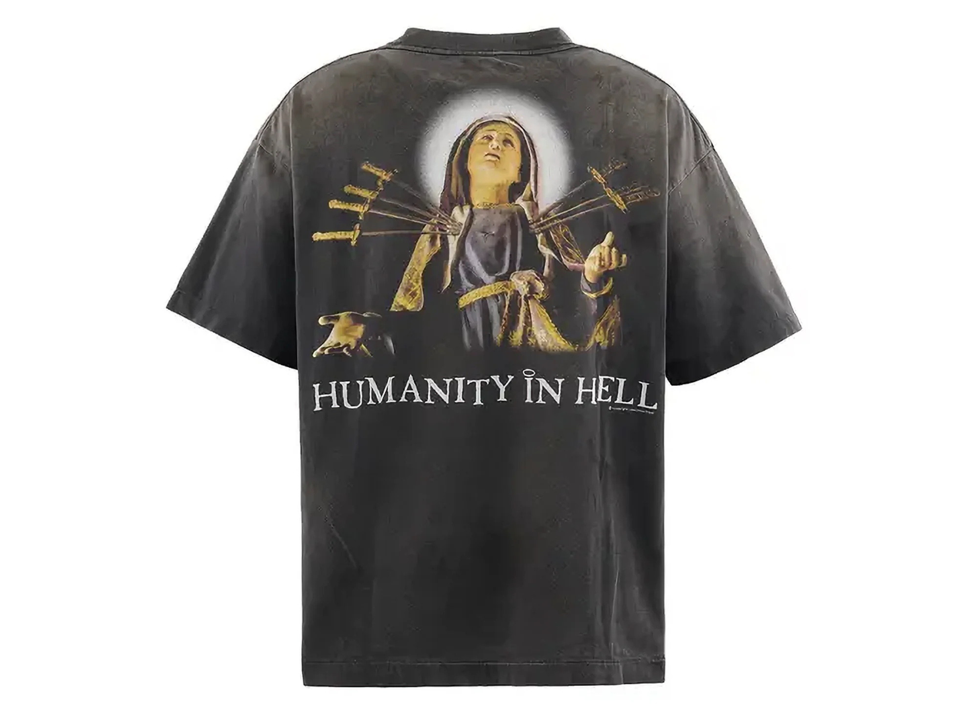 Saint Michael 'Jesus' SS T-Shirt in Black - Image 2