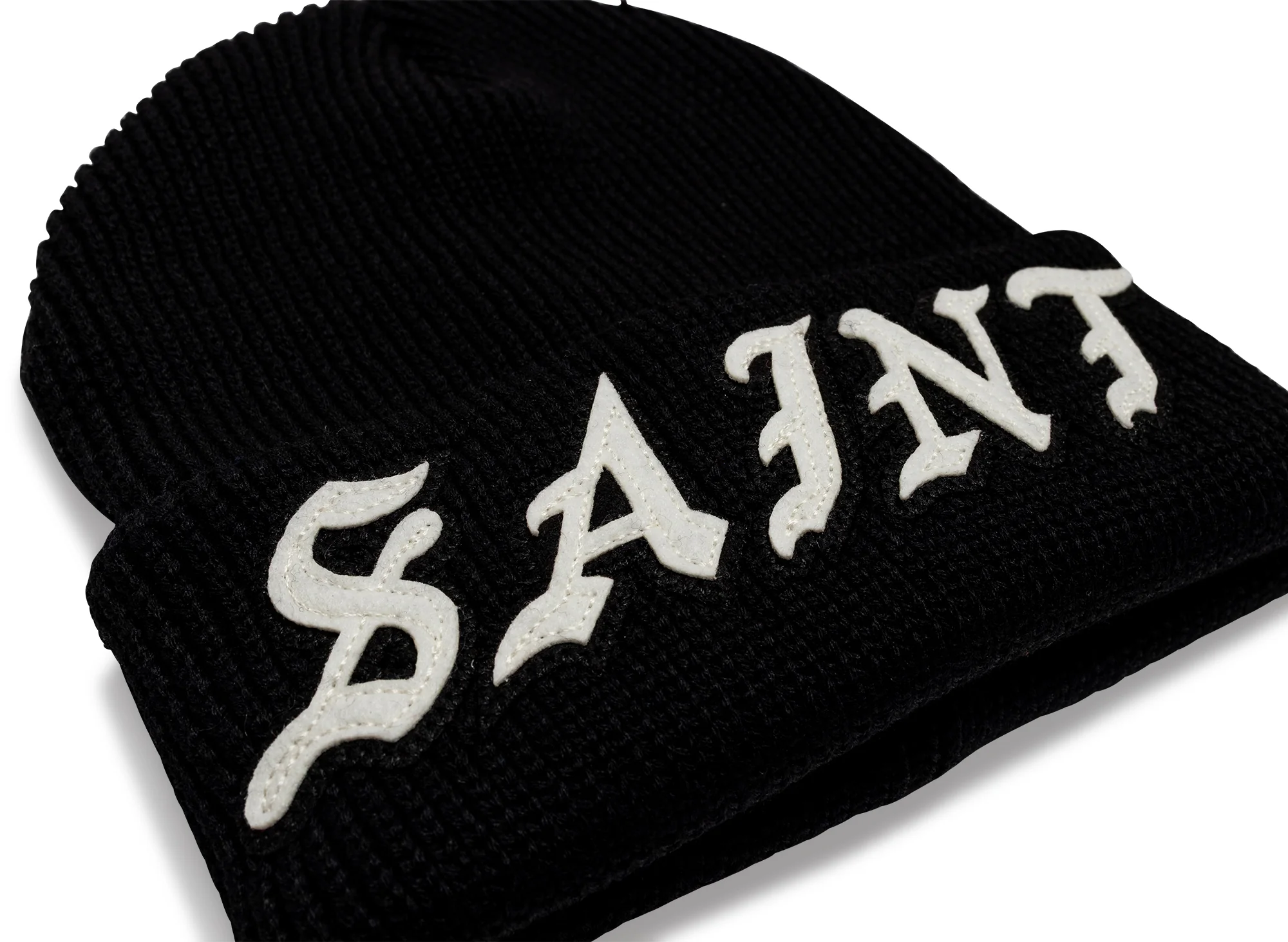 Saint Michael Knit Saint Cap in Black - Image 2