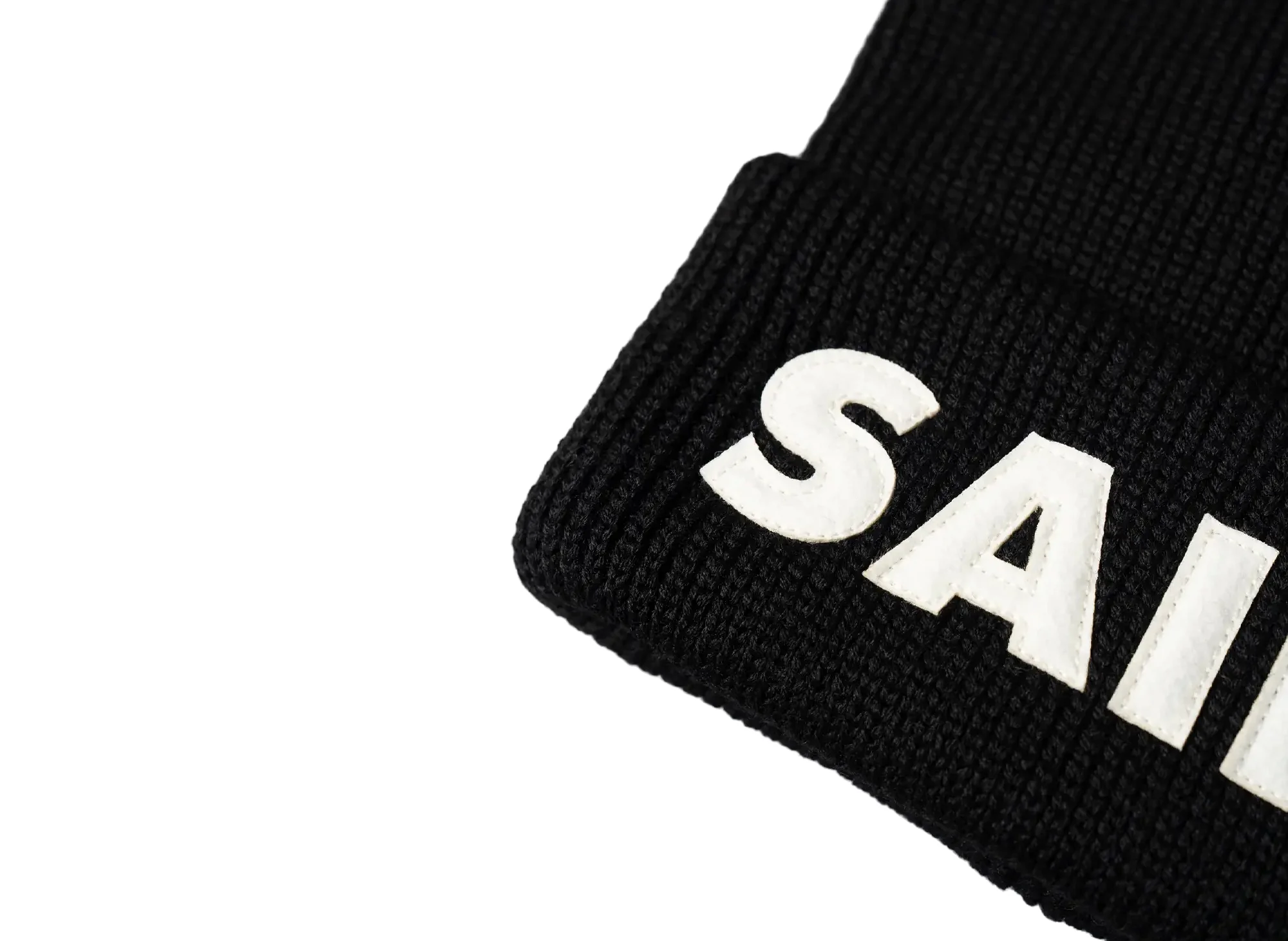 Saint Michael "Saint" Beanie in Black / White - Image 3
