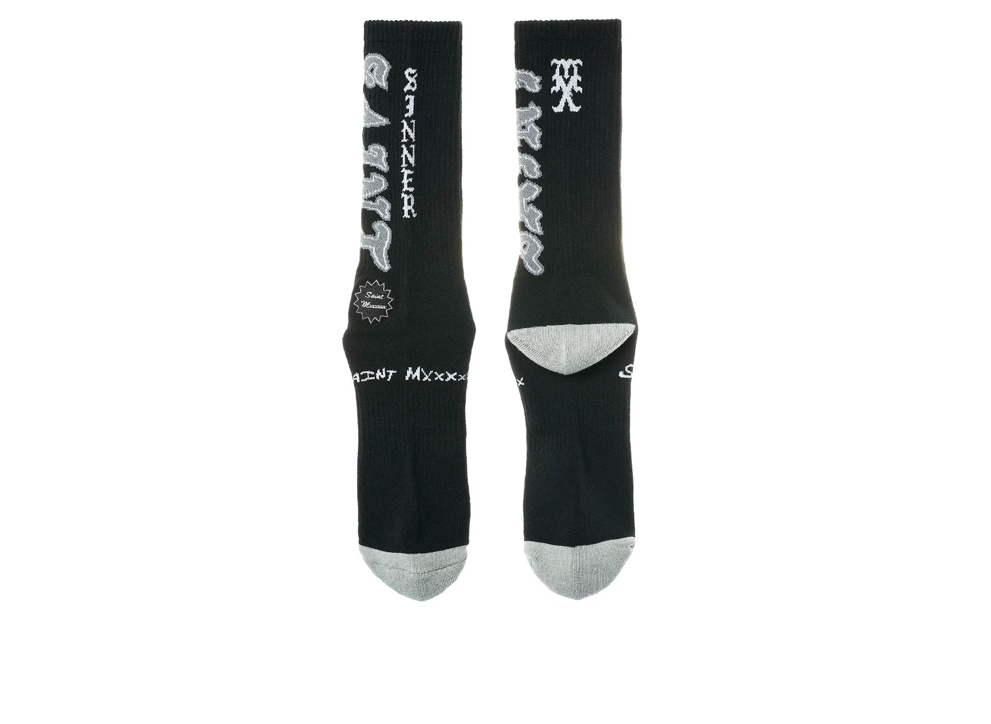 Saint Michael 'Saint' Socks in Black / Gray - Image 2