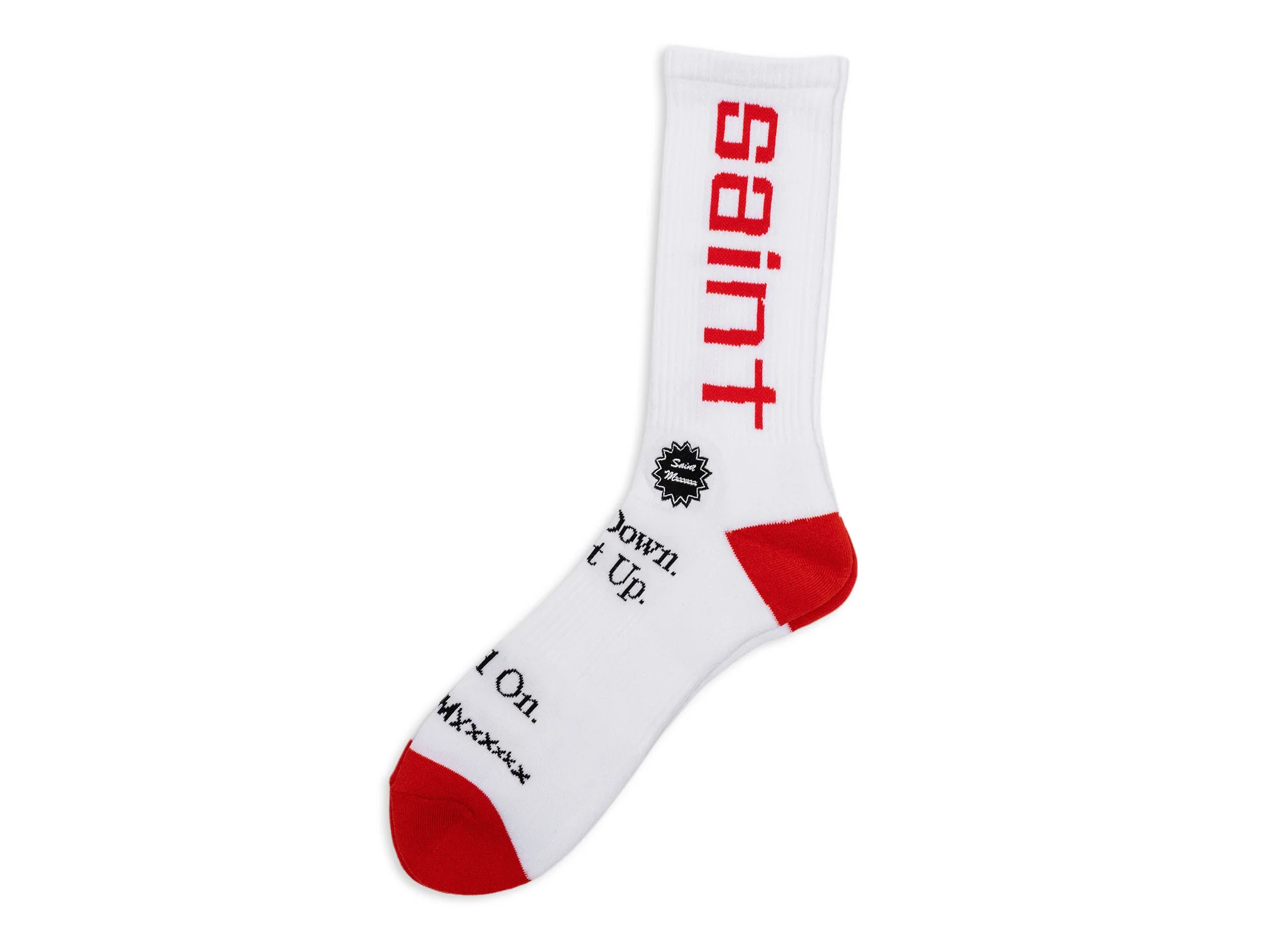 Saint Michael Sit Down Socks in White - Image 2
