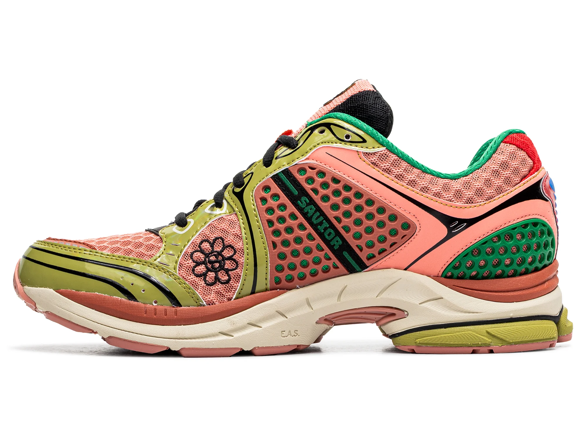 Saucony x Jae Tips Progrid Triumph 4 in Peach / Leaf - Image 3