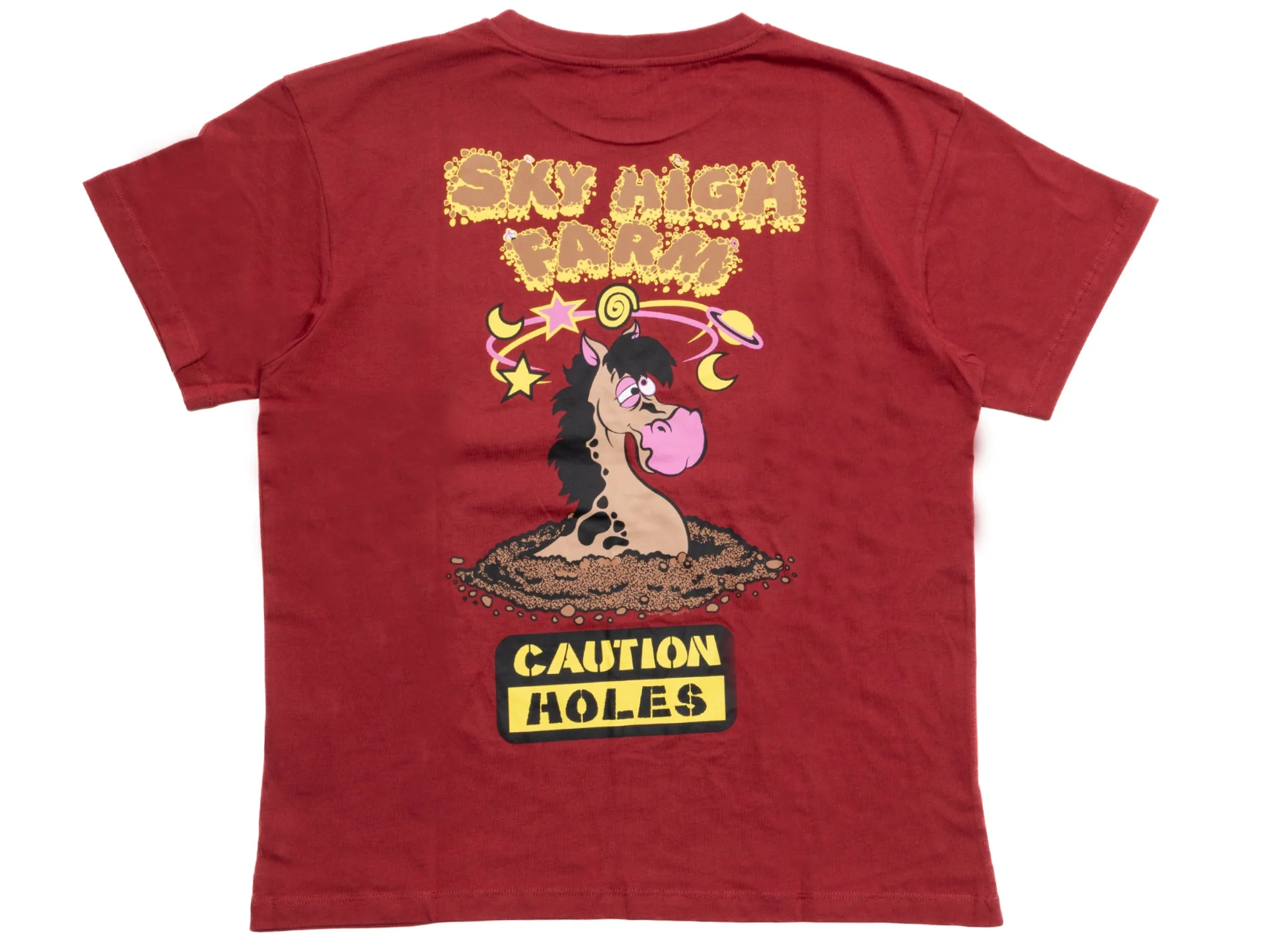 Sky High Farm Flatbush Printed Tee in Burgundy - Image 2
