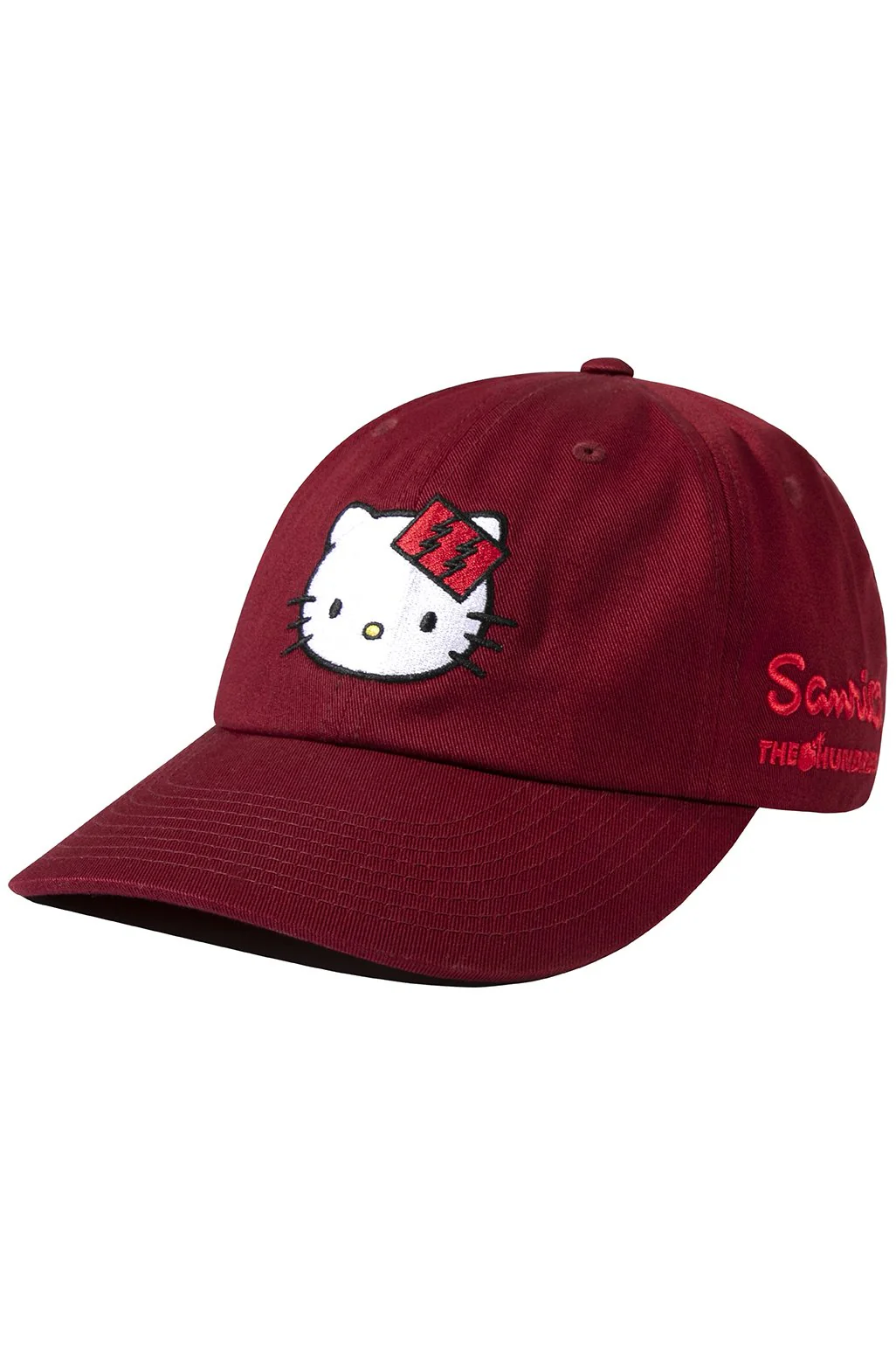 The Hundreds x Sanrio Hello Kitty Dad Hat in Burgundy - Image 2
