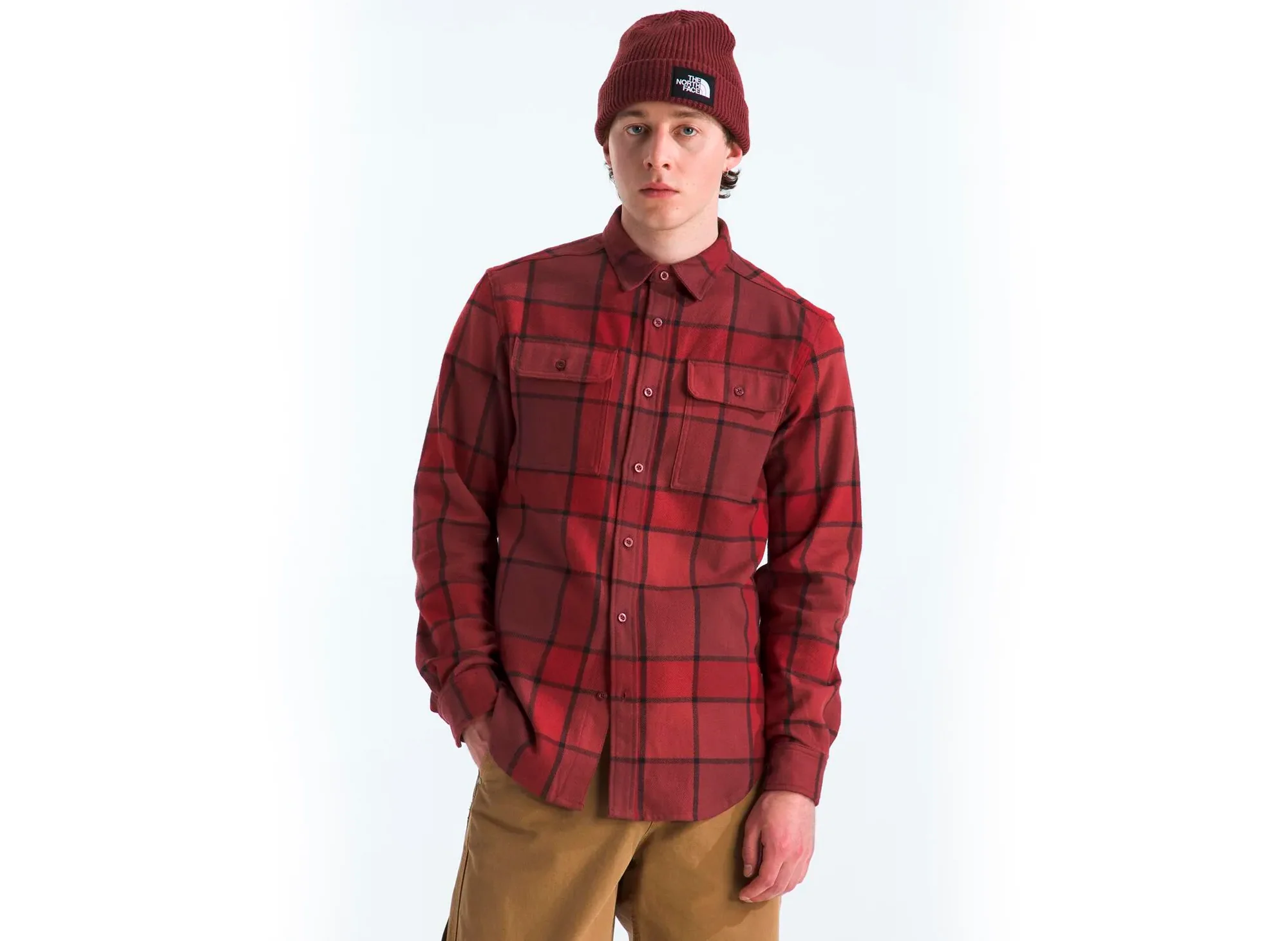 The North Face Arroyo Flannel Shirt in Plaid Sumac Red - Image 2