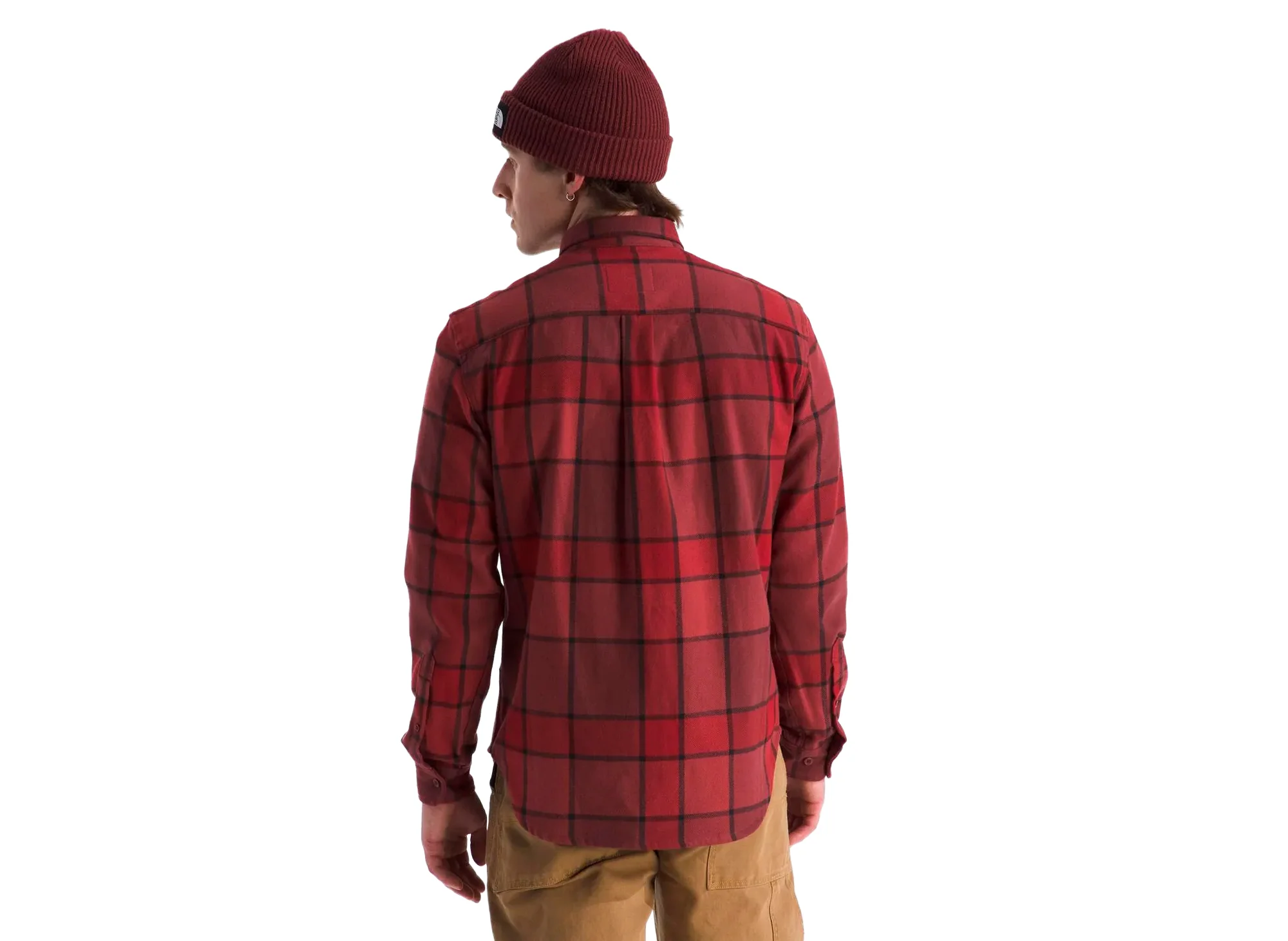 The North Face Arroyo Flannel Shirt in Plaid Sumac Red - Image 3